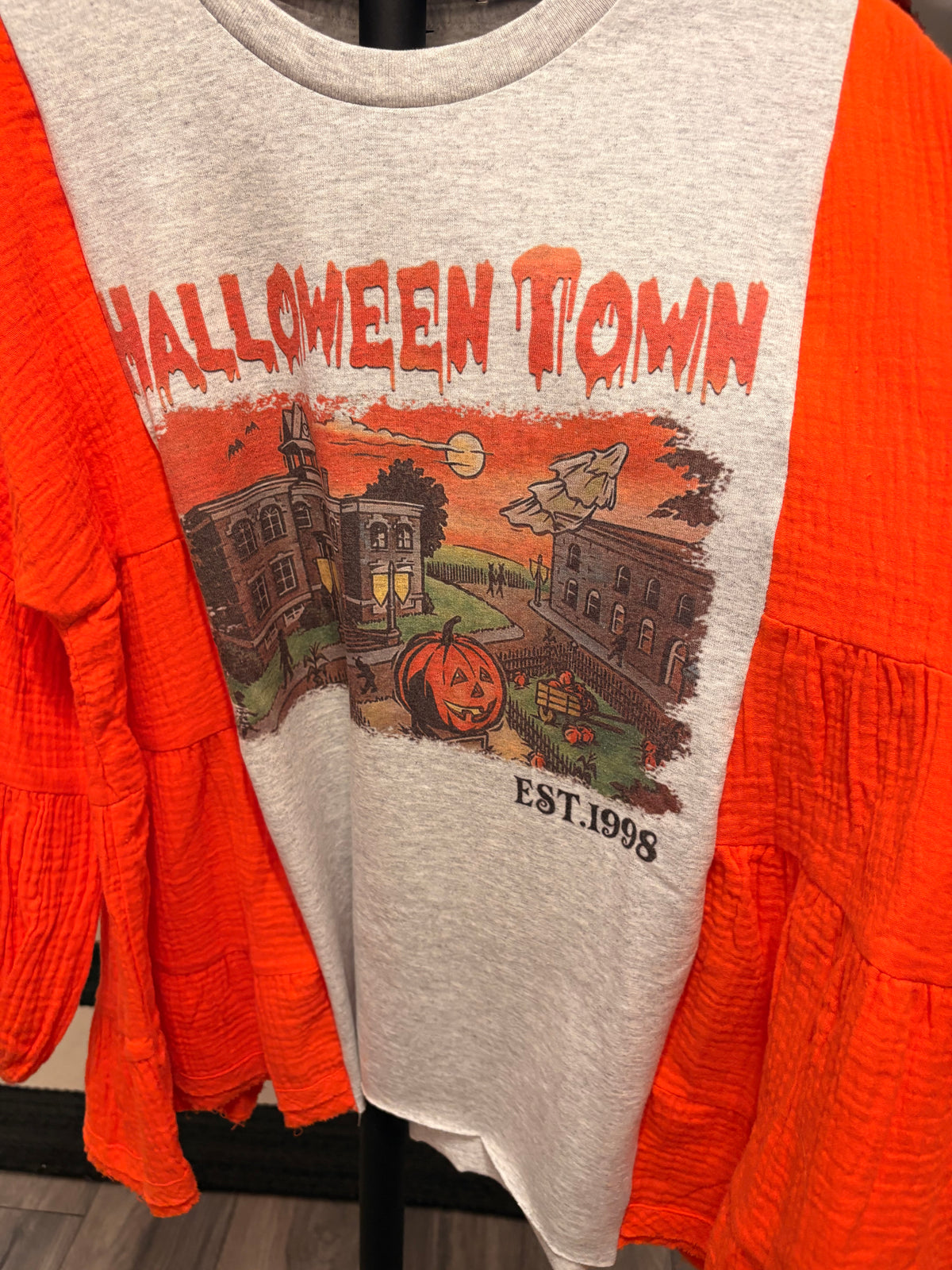 Halloween Town Upcycled Tee One Size Fits a Small to XXL
