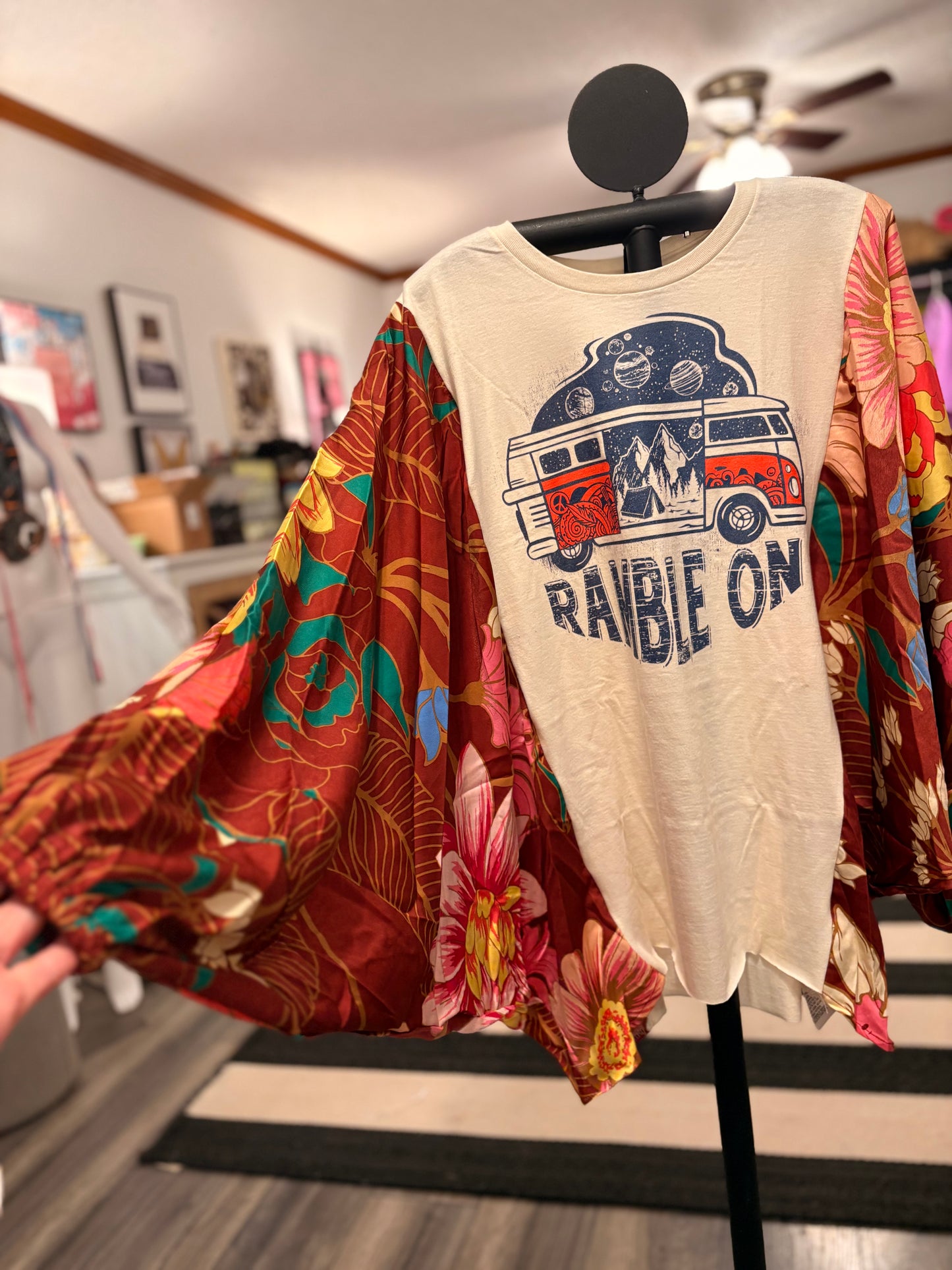 Ramble On Upcycled Kimono Top One Size Fits a Small to 3X