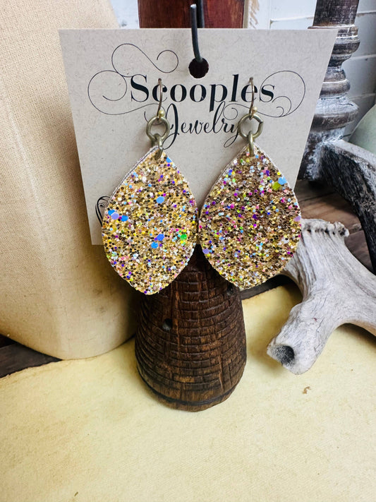 Gold Glitter Earring 