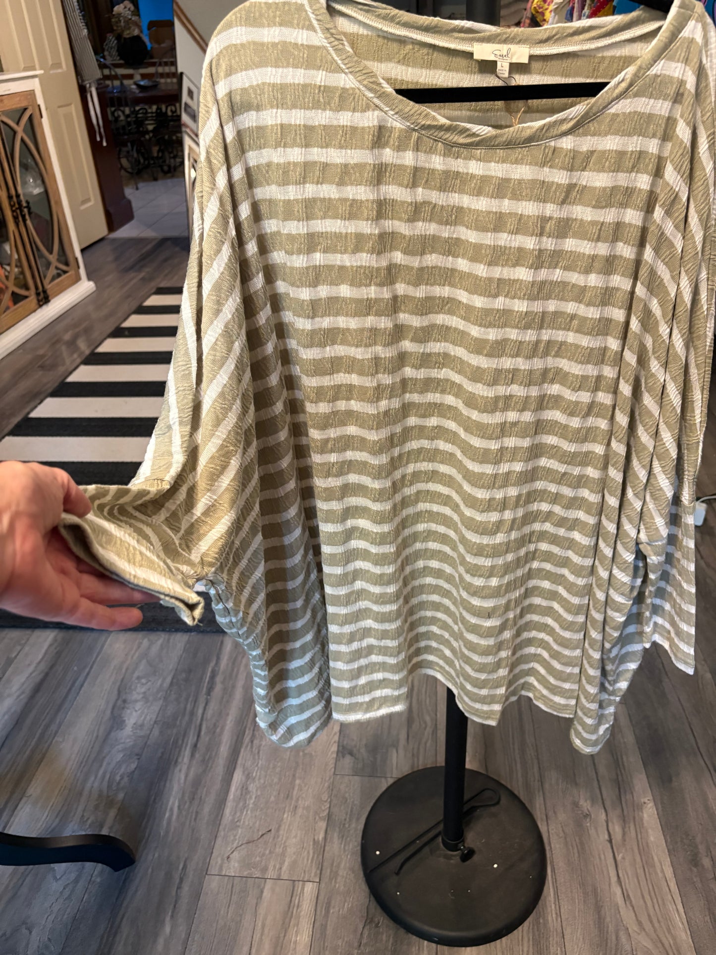 Easel Brand Sage Knit Boxy Top