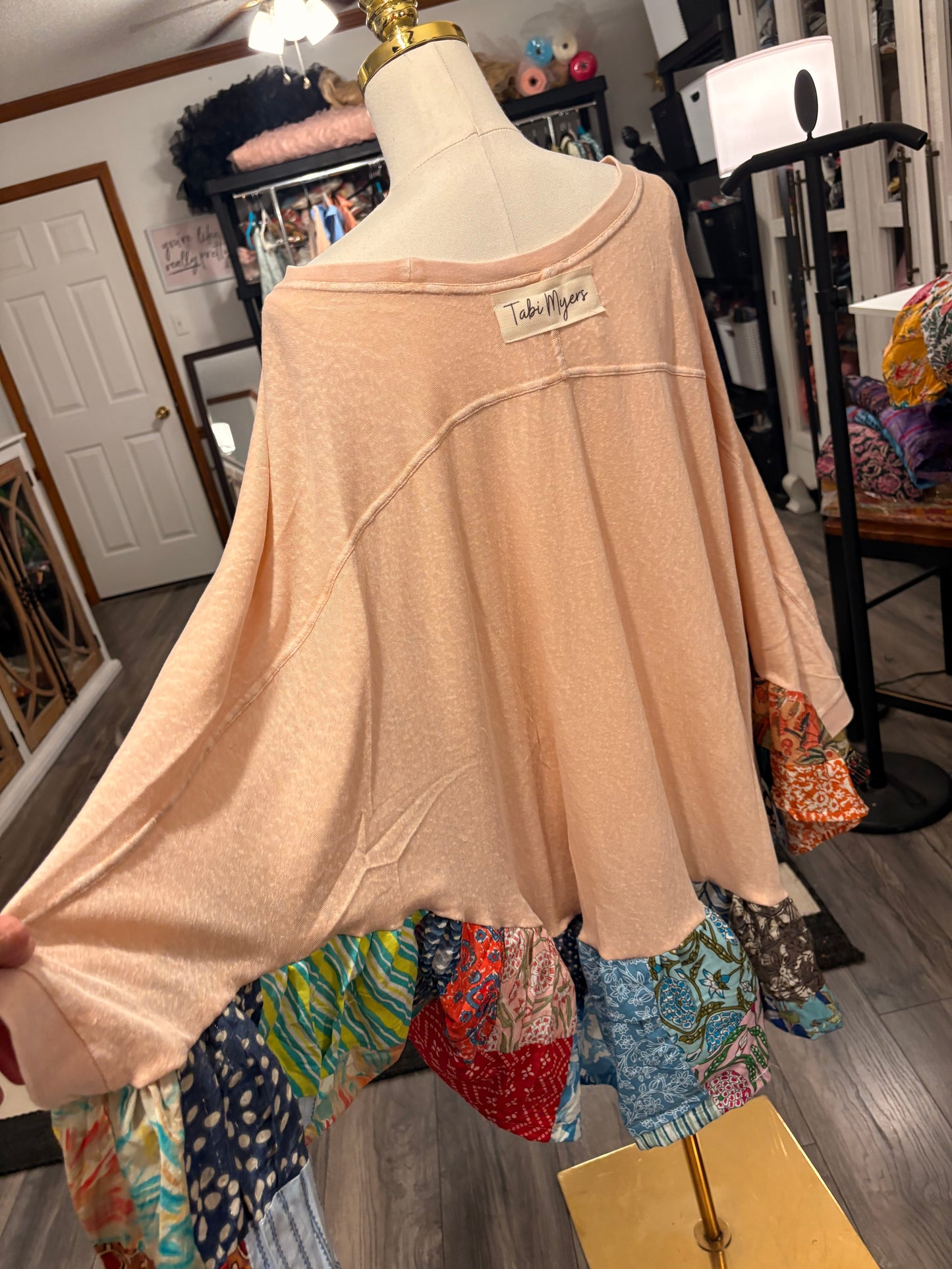 Lilly Upcycled Butterfly Poncho One Size Fits a Large to 3X
