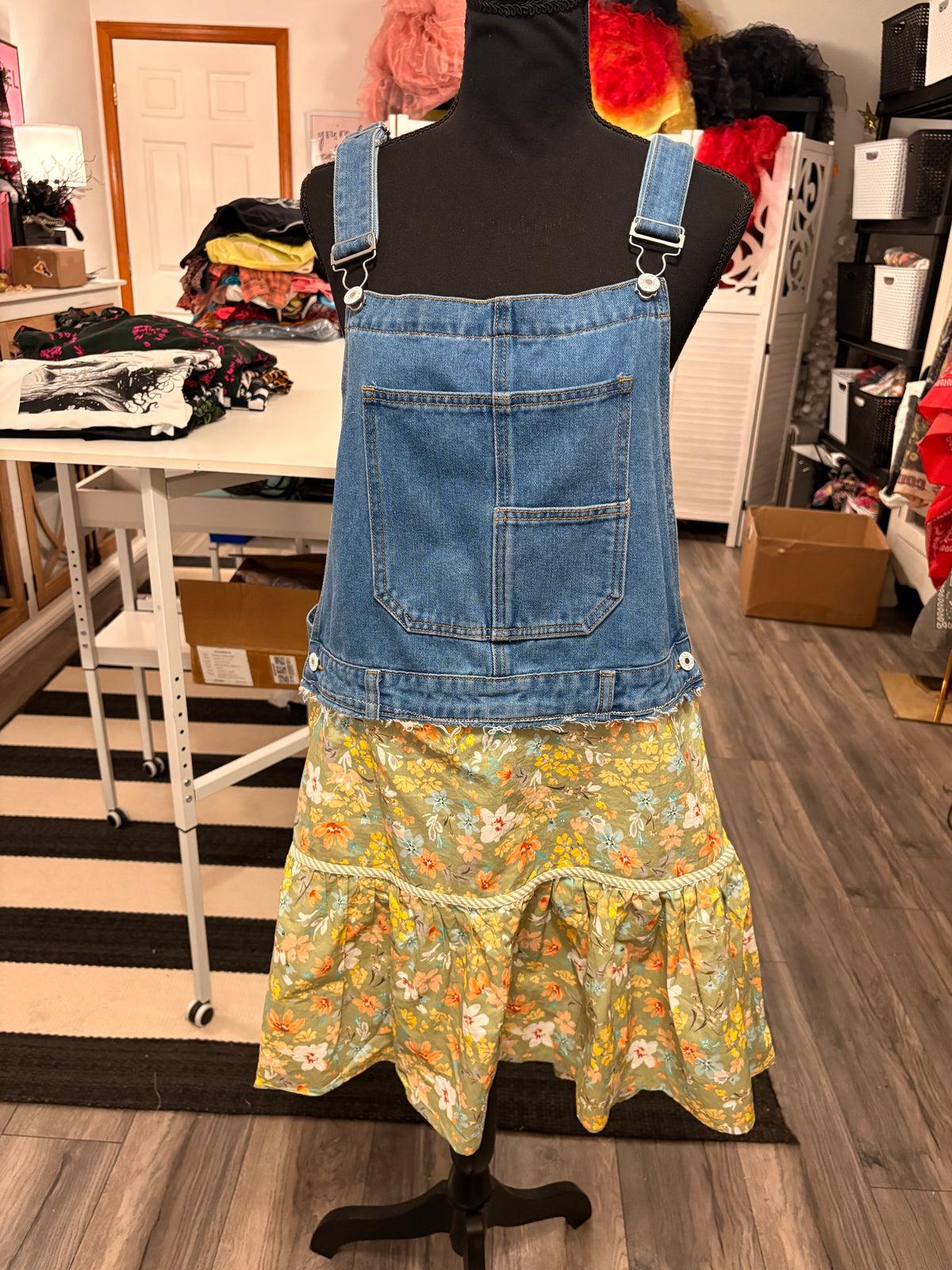 On The Prairie Overall Dress Fits a Size Small/Medium 4/6/8