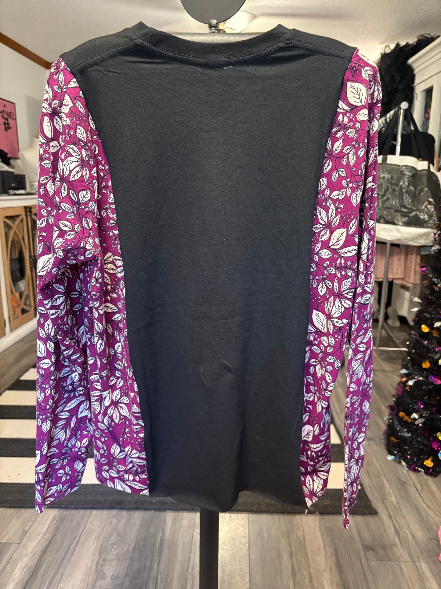 Rumors Upcycled Long Sleeve Knit Tee One Size Fits a Small to Large