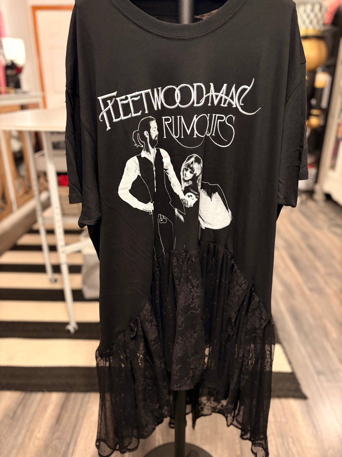 Rumors Hi/Lo Lace Tee Dress One Size Fits a Small to 3X
