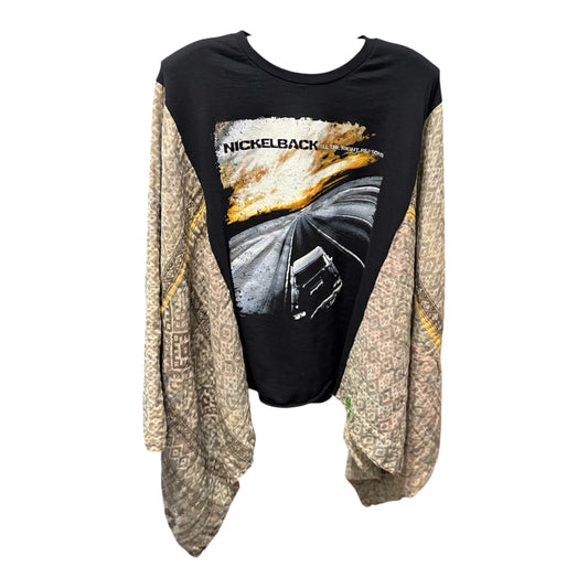 Nickelback Upcycled Vintage Kantha Poncho Tee Fits A Size Small to 3X
