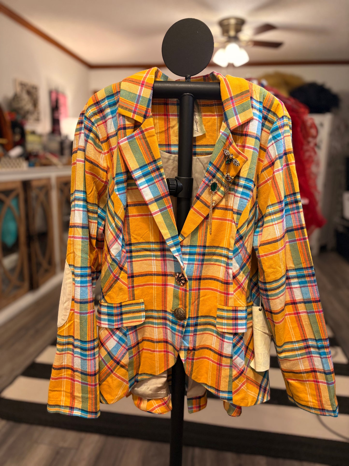 Dulce Plaid Peplum Jacket by Aratta