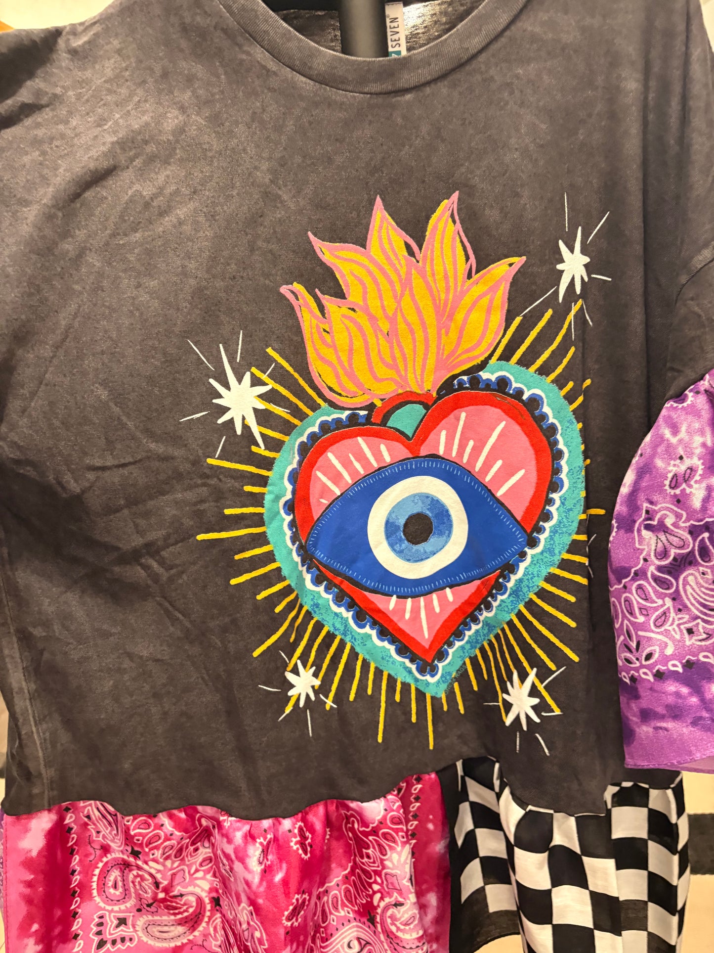 Eye-Conic Bandana Baby Doll Tee Fits a Small to 2X