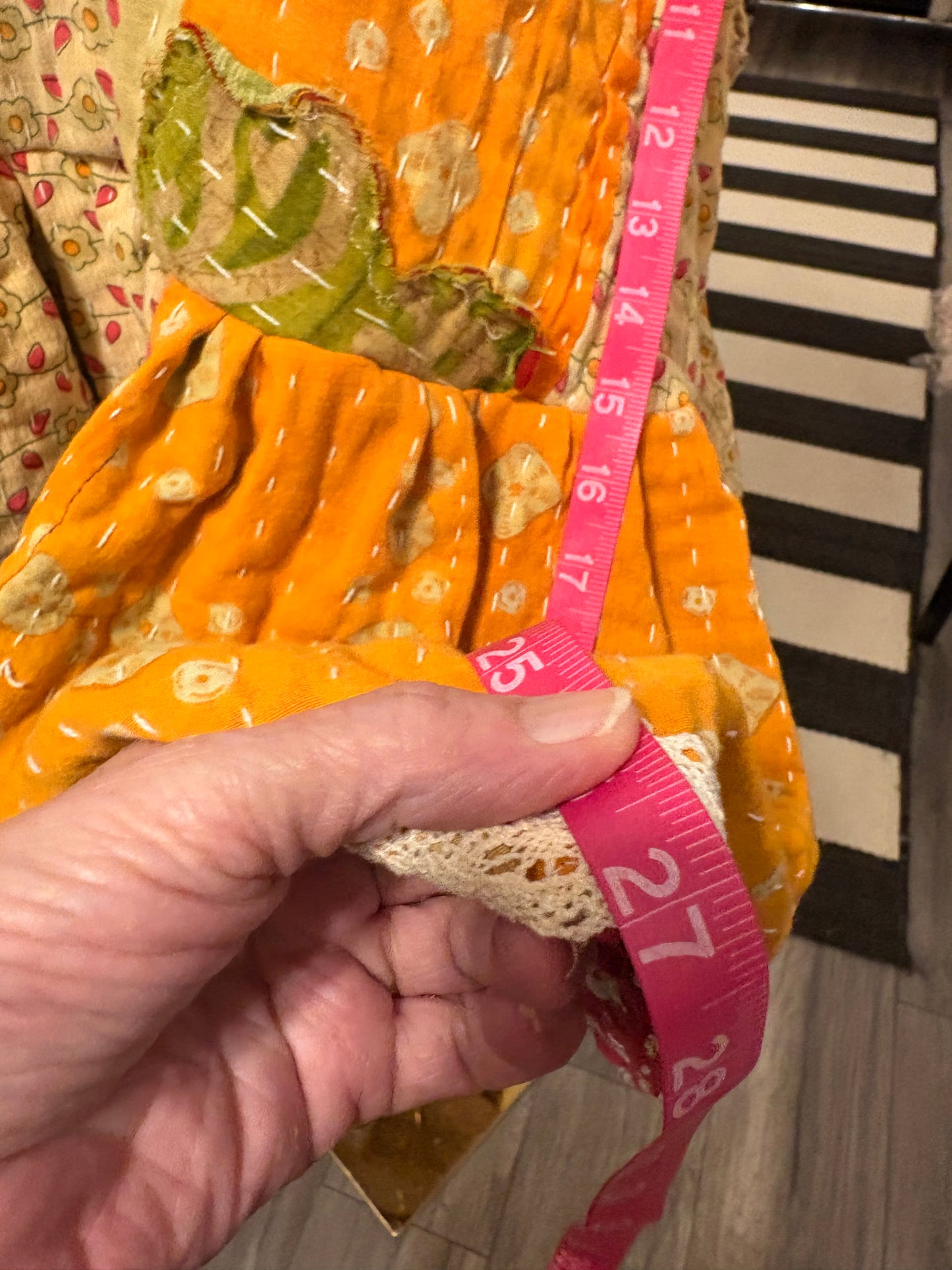 Van Gogh Upcycled Vintage Kantha Quilt ART Tank One Size Fits A Small to XXL Oversized