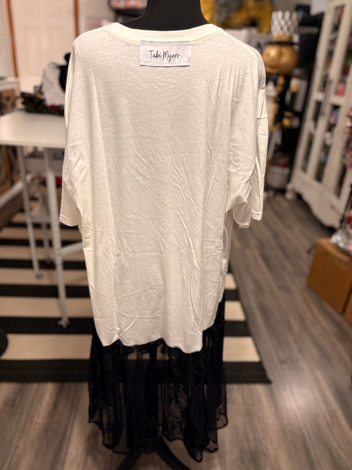 Rock Steady Lace Maxi Tee Dress One Size Fits a Small to XXL