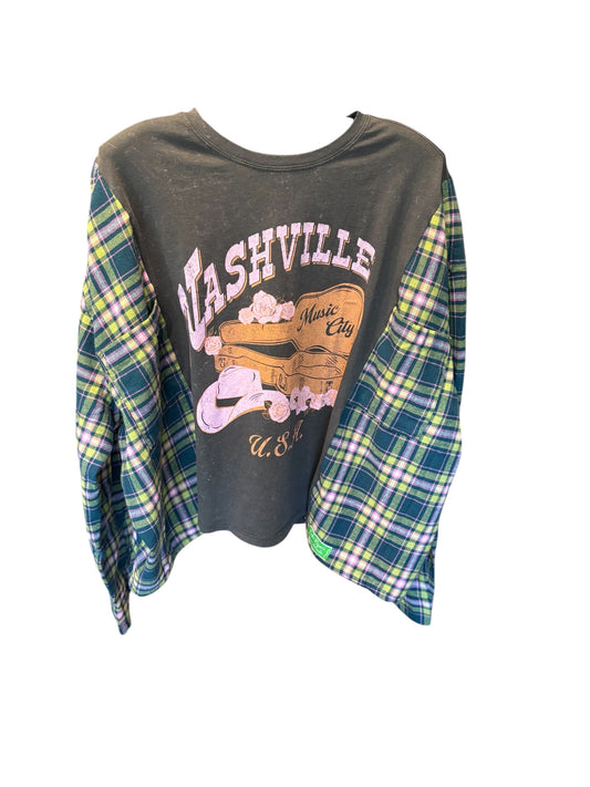 Nashville Upcycled Drop-Sleeve Tee One Size Fits a Small to XLarge