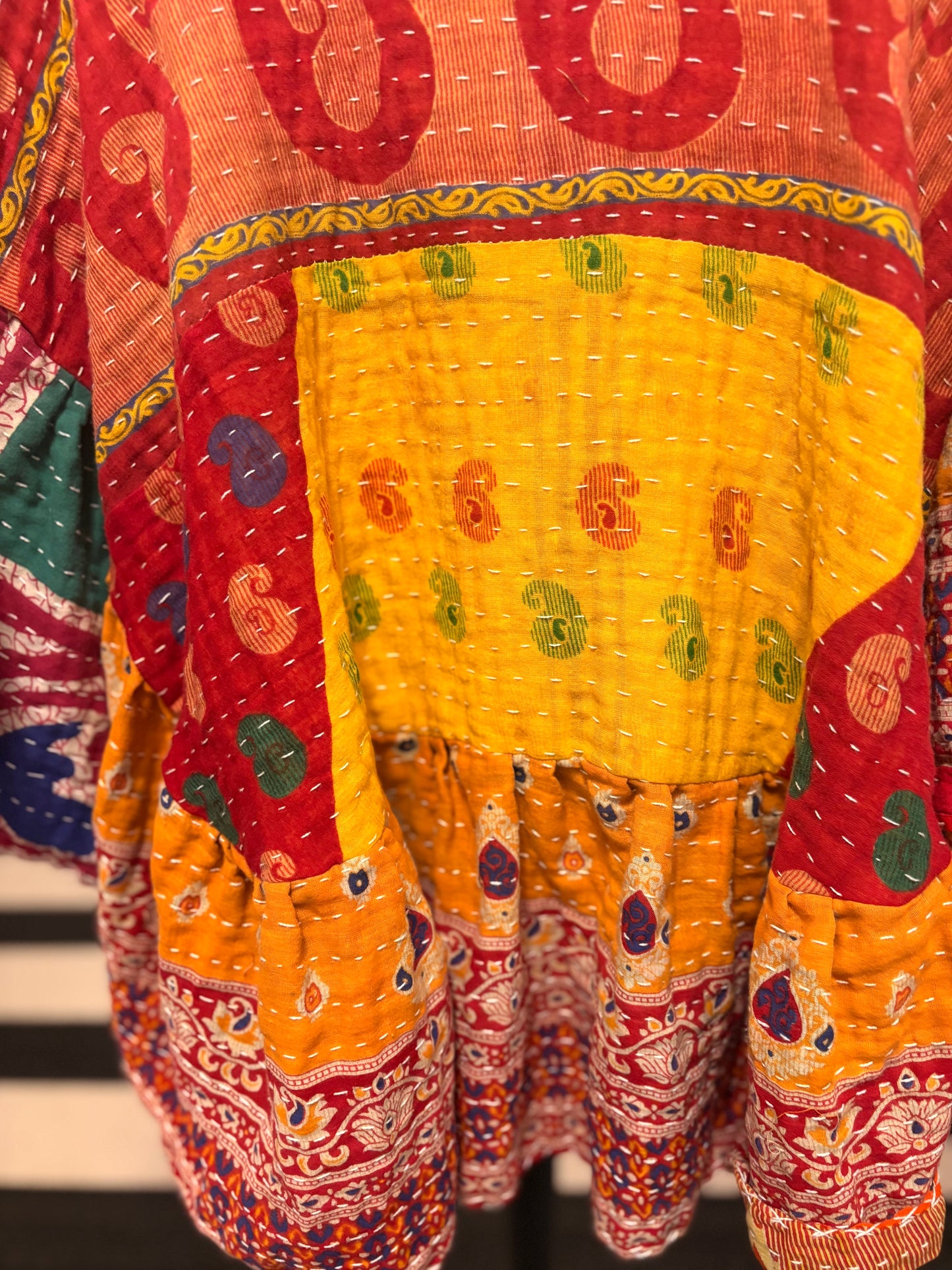 Janice Kantha Circle Top One Size Fits a Small to 3X