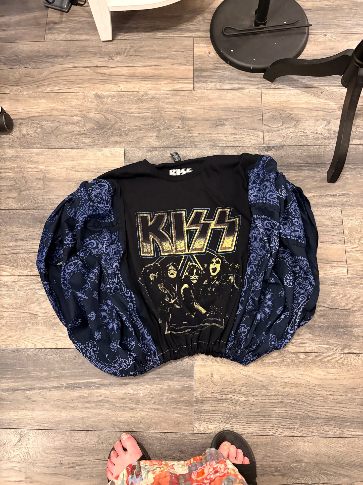 Rock and Roll All Night Bubble Bandana Sleeve Tee Fits a Small to XXL