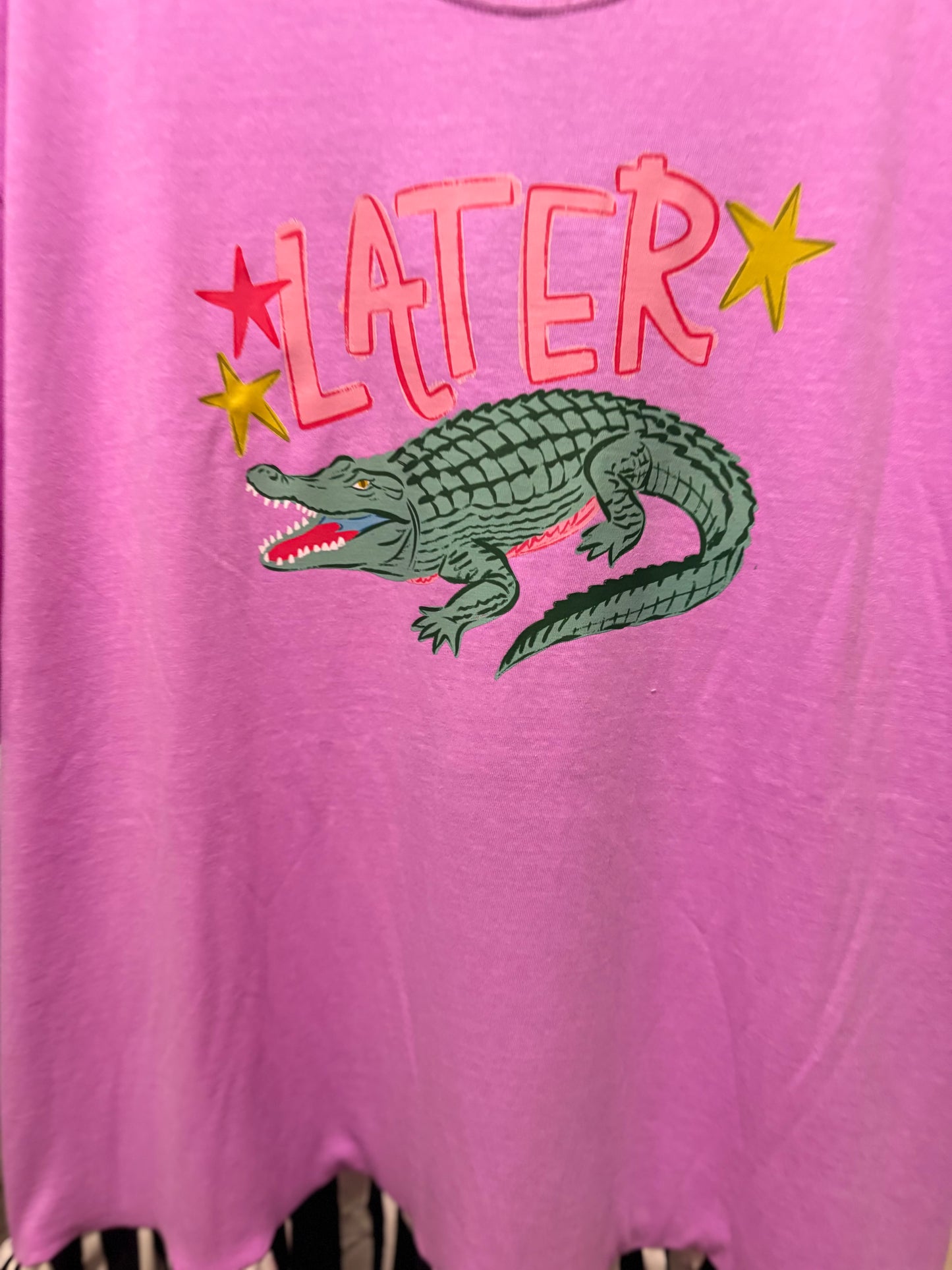 Gator Upcycled Ruffled Tee Dress Fits a Small to 2X