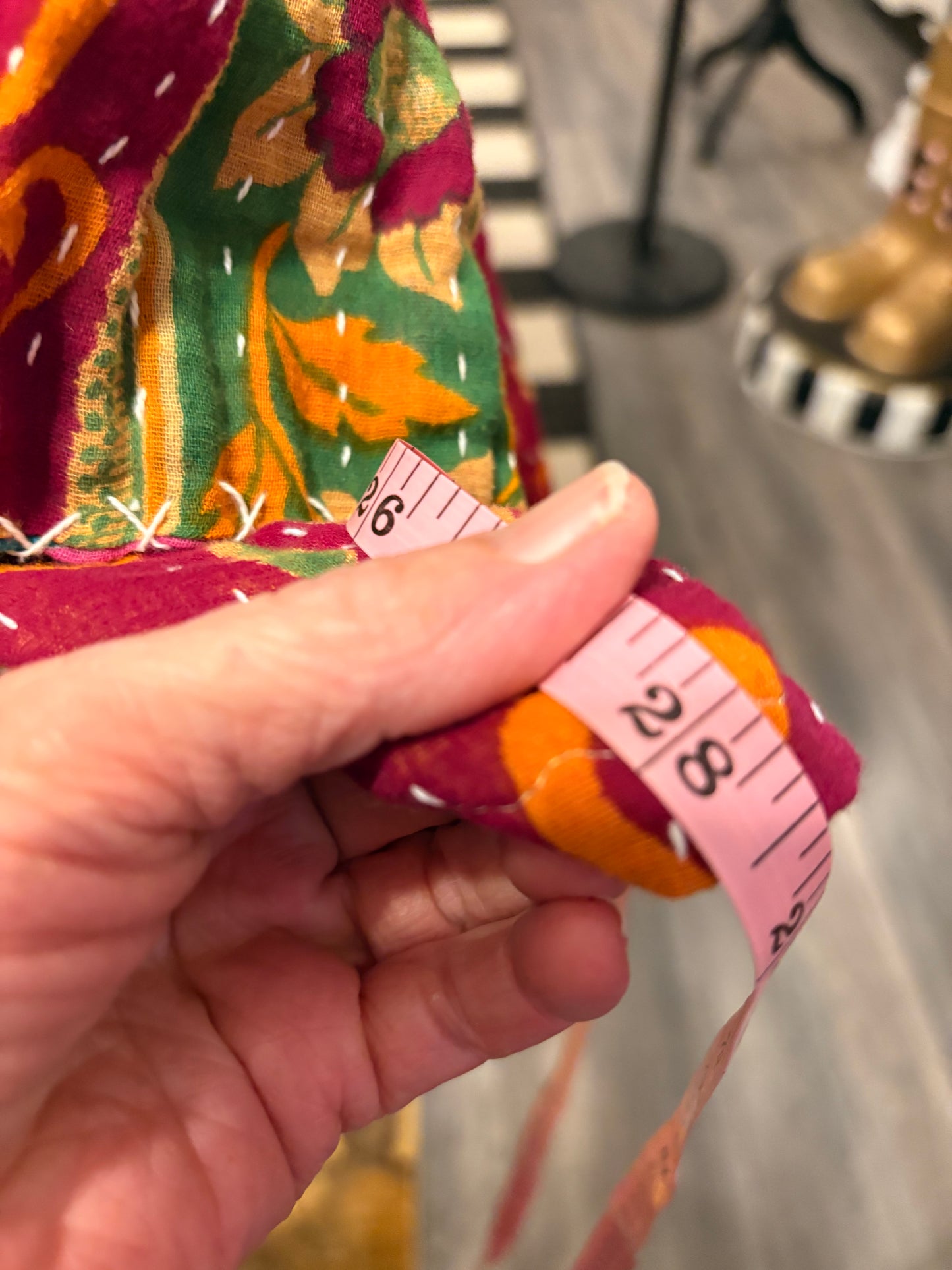 Gogh Upcycled Vintage Kantha Quilt ART Layering Top One Size Fits A Small to 3X Oversized