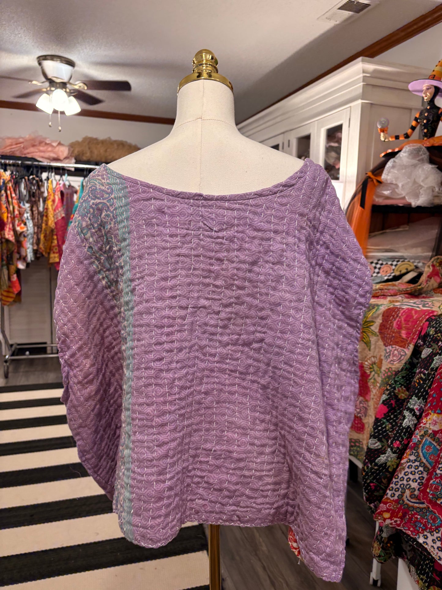 Lilac Kantha Top One Size Fits a Small to XXL