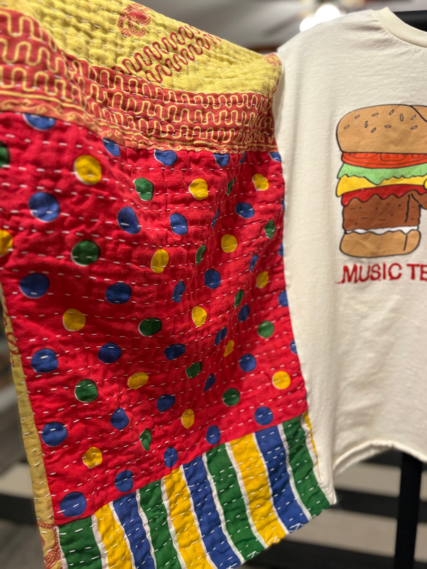 MTV Upcycled Vintage Kantha Poncho Tee Fits A Size Small to XXL