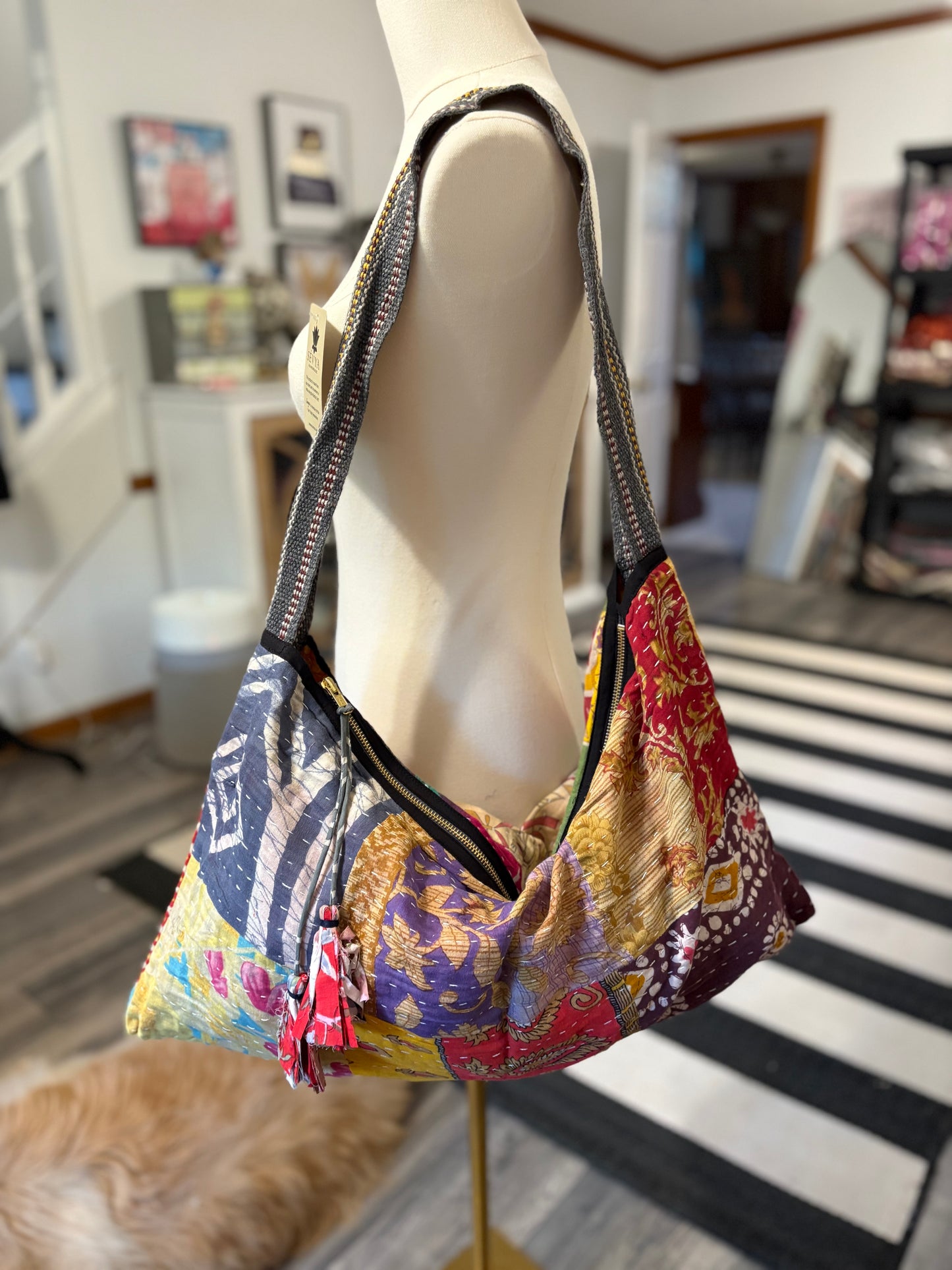 Angelica Kantha Hobo Bag