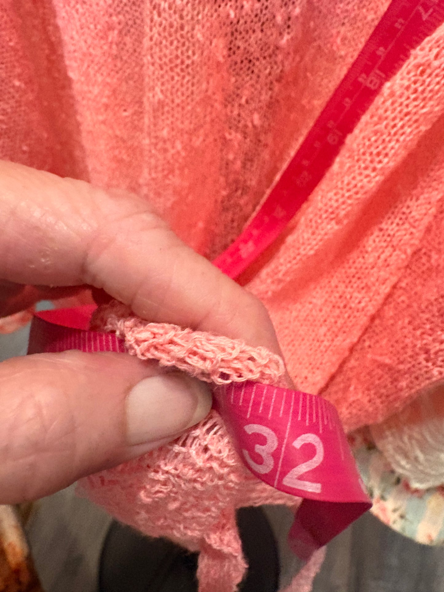 Lila Upcycled Mesh Ruffle Sleeve Sweater Fits a Small to 2X