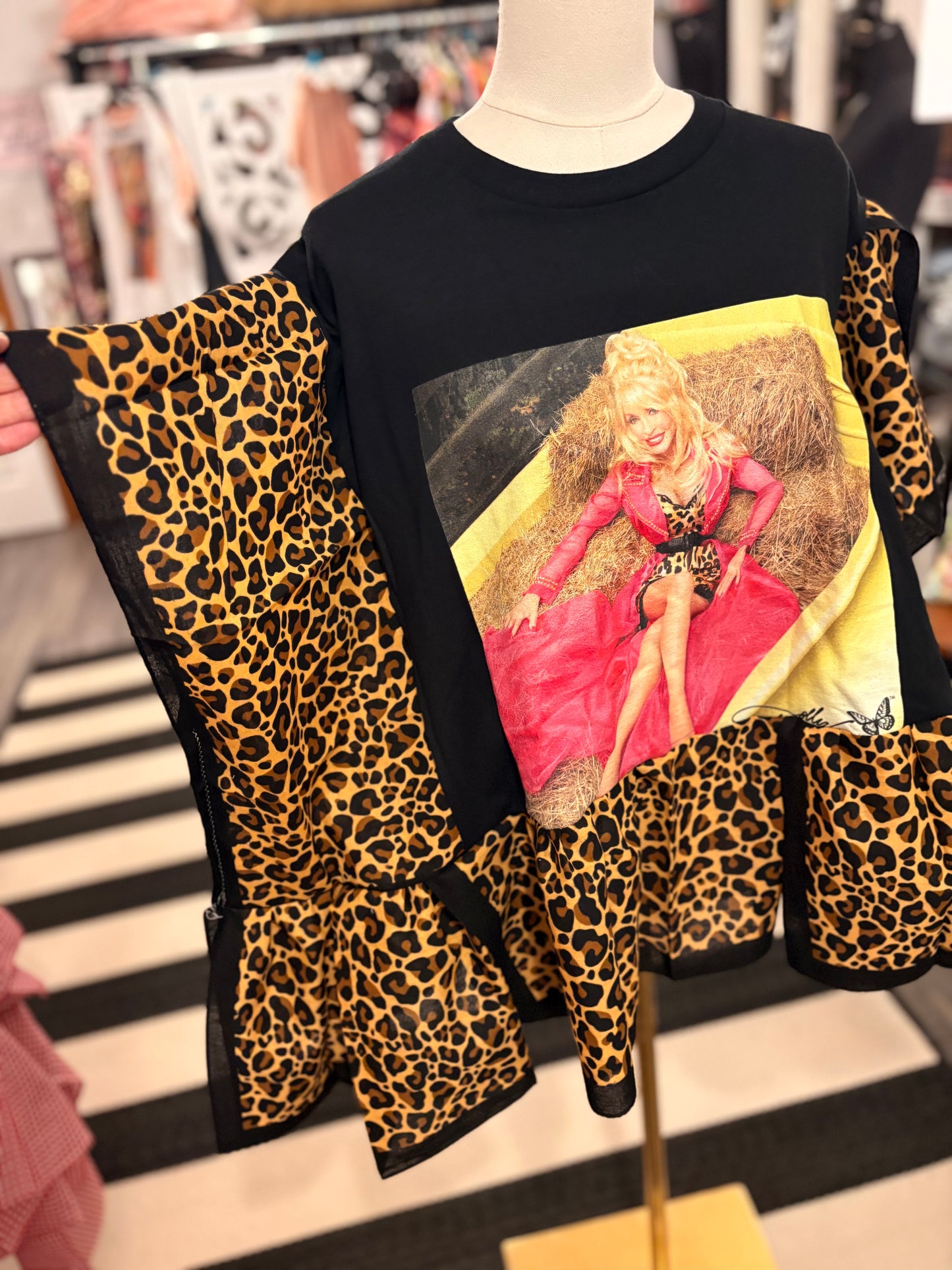 Cheetah Doll Bandana Ruffled Poncho One Size Fits a Small to 2X
