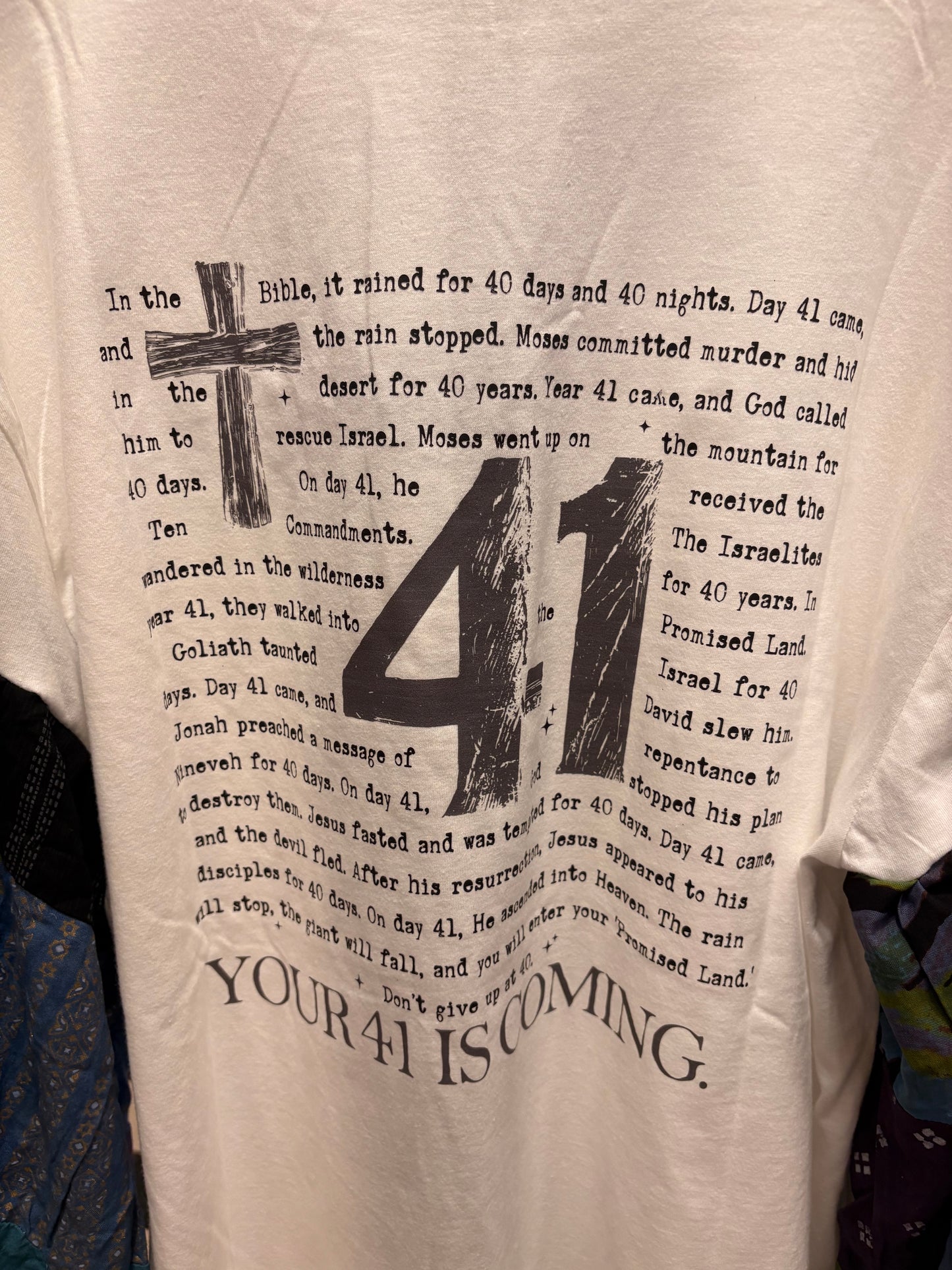 Your 41 is Coming Flare Patchwork Sleeve Tee Fits a Small to XL