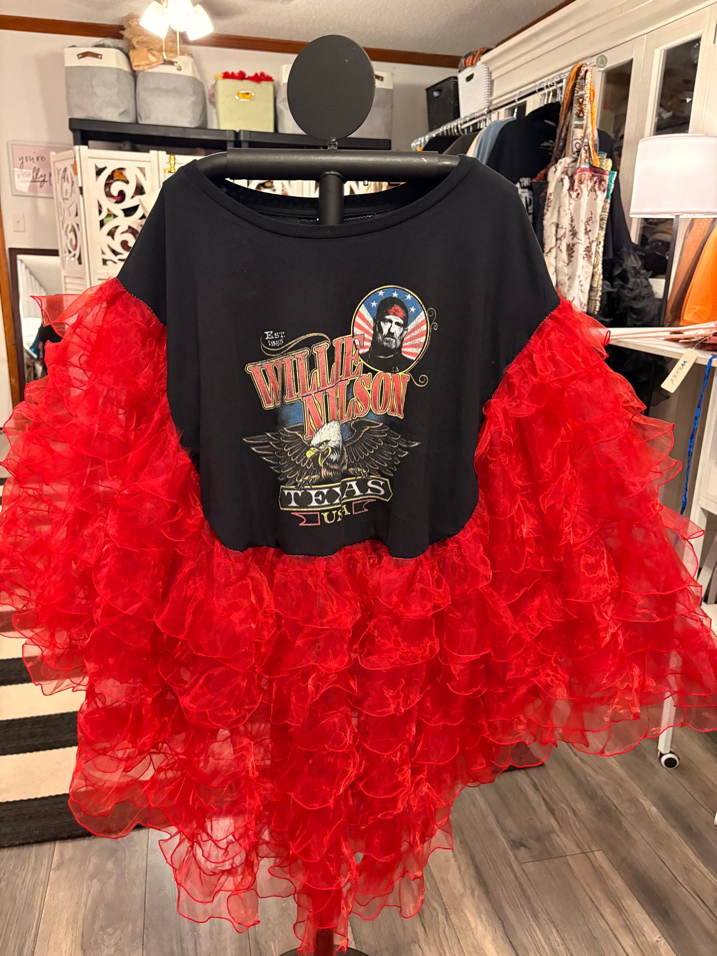 Willie Beautiful Ruffle Dress/Top One Size Fits a Small to 3X