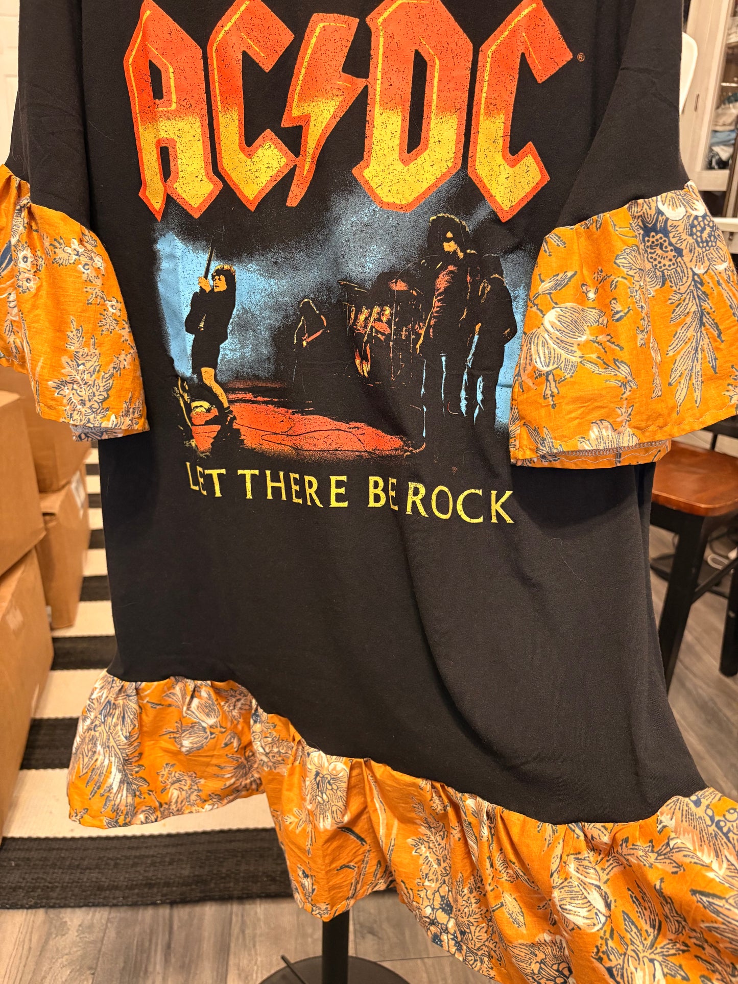 Let There Be Rock Ruffled Rockstar Dress One Size Fits a Small to XL Oversized