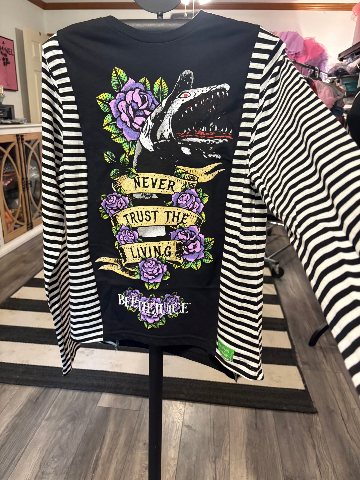 Beetlejuice Long Sleeve Knit Tee One Size Fits a Small to Large