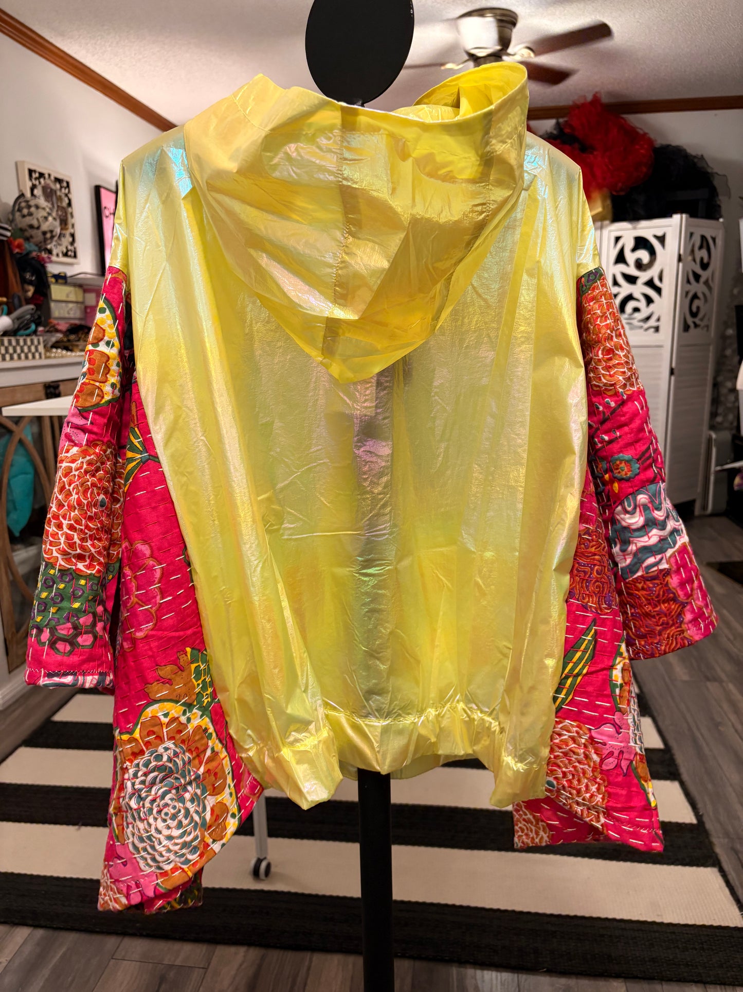 Electric Nights Upcycled Kantha Poncho One Size fits a Small to 3X