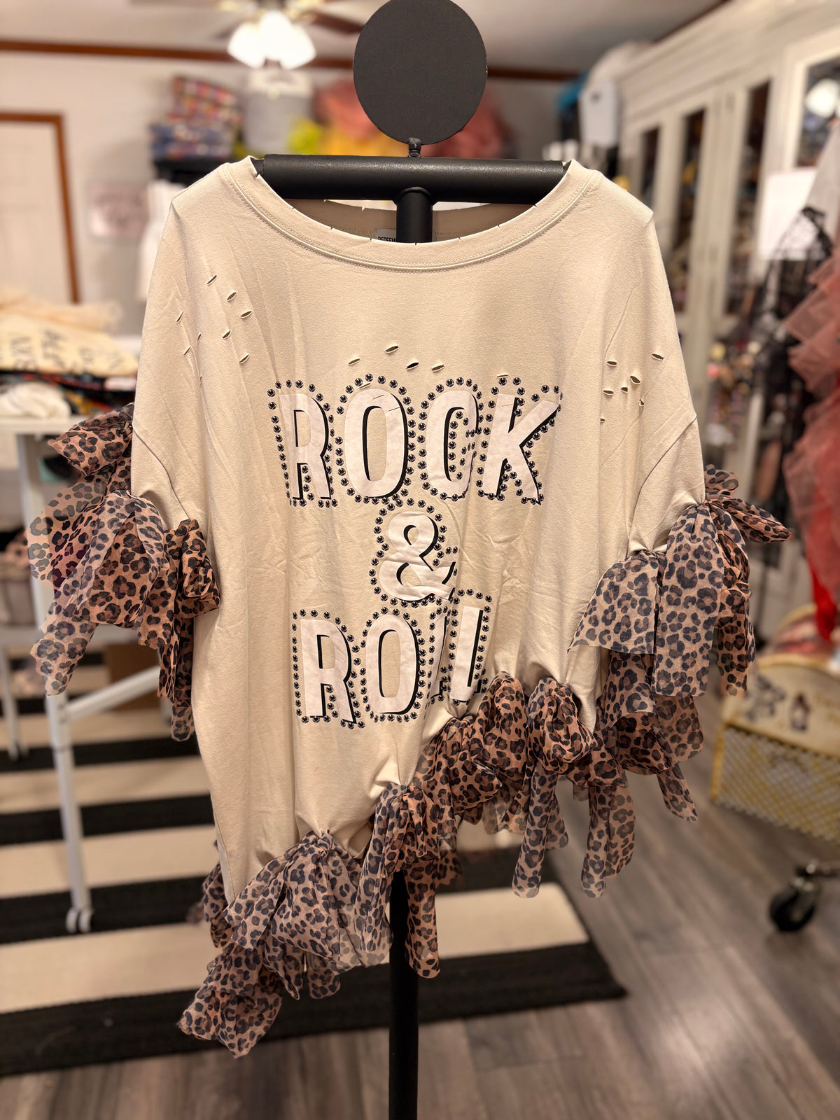 Rock and Roll Glam Asymmetrical Tee One Size Fits Small to Large
