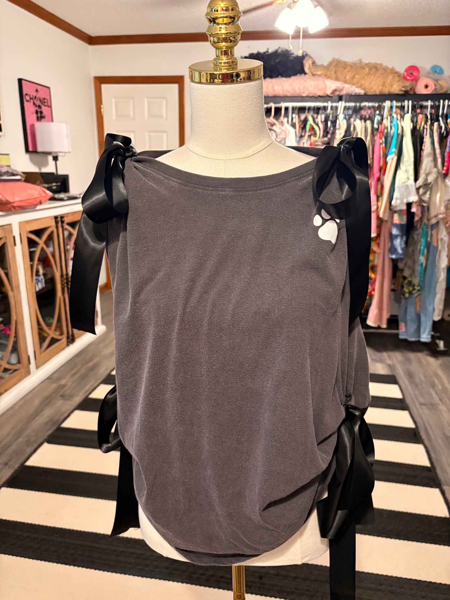 Dog Mom Upcycled Ribbon Tank One Size Fits Small to Large