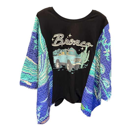 Bronco Upcycled Vintage Kantha Poncho Tee Fits A Small to XXL