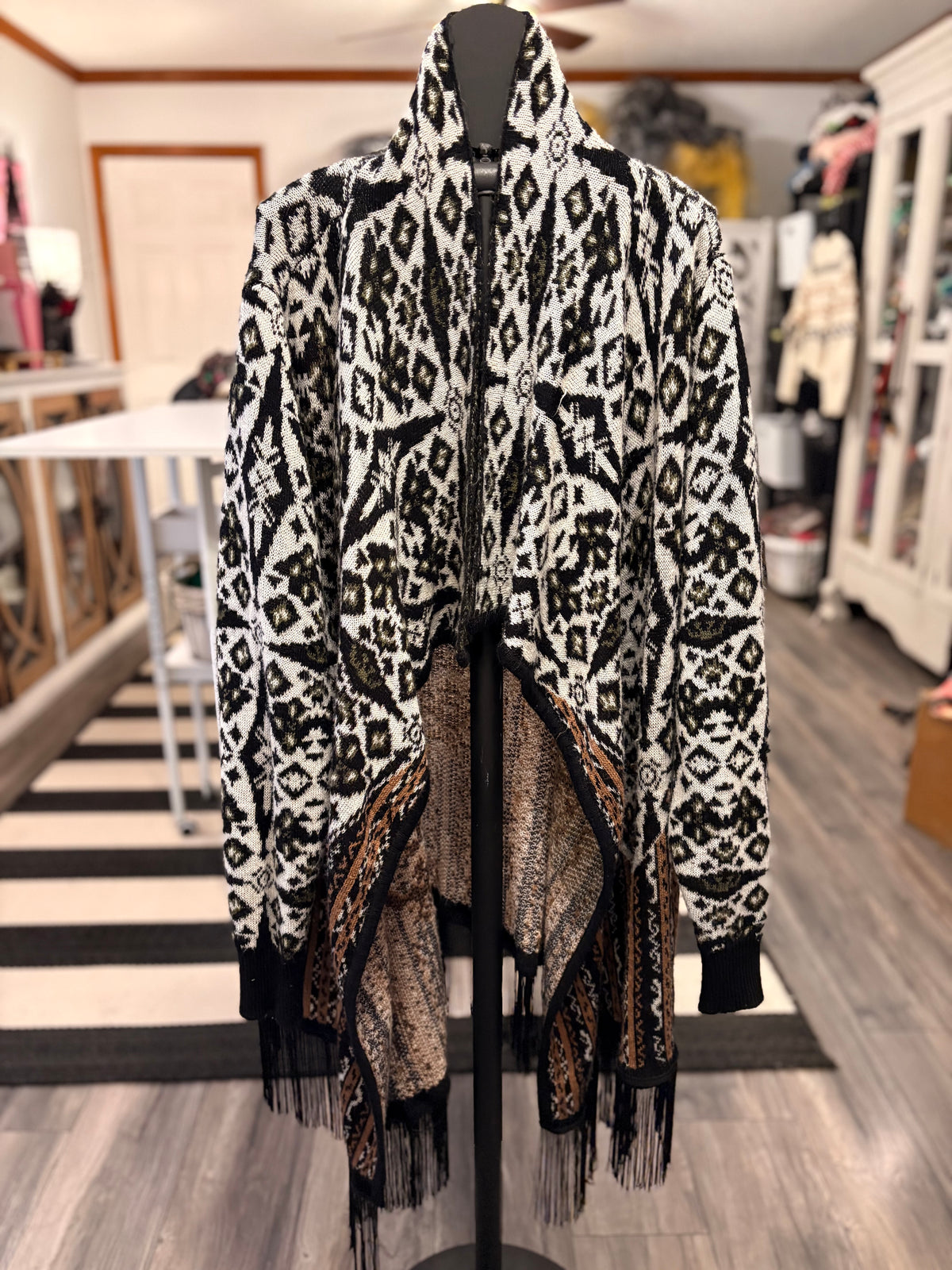 Cheetah Glam Open Sweater One Size Fits a Small to XXL