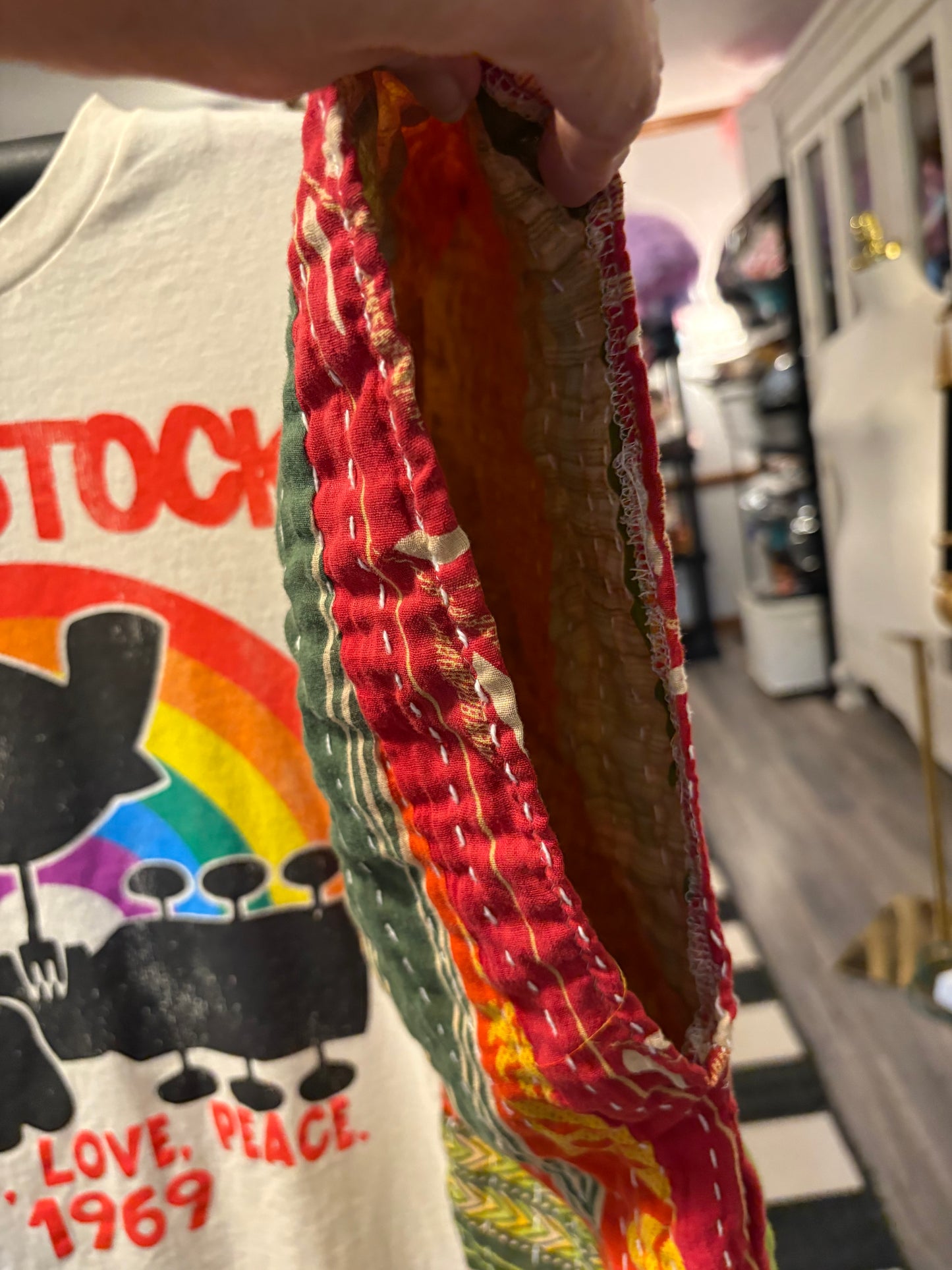 Woodstock Upcycled Kantha Dress Fits a Small to XXL Super Oversized