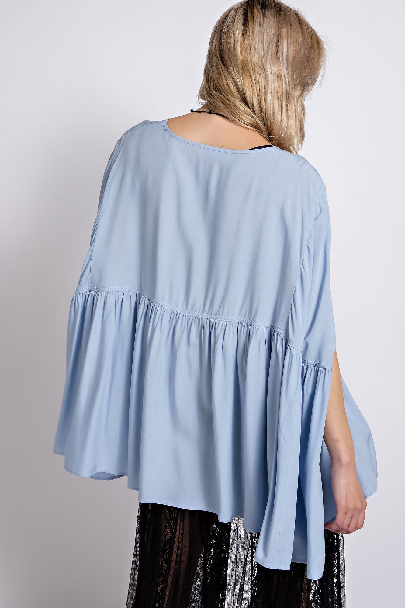 Sky Blue Batwing Top