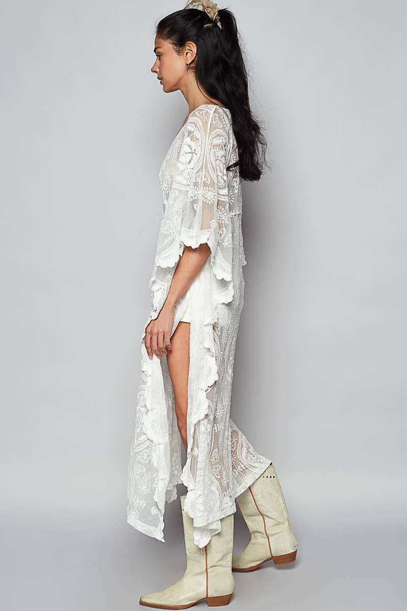 Snow White Crochet Embroidered Dress One Size Fits Most Small to XXL