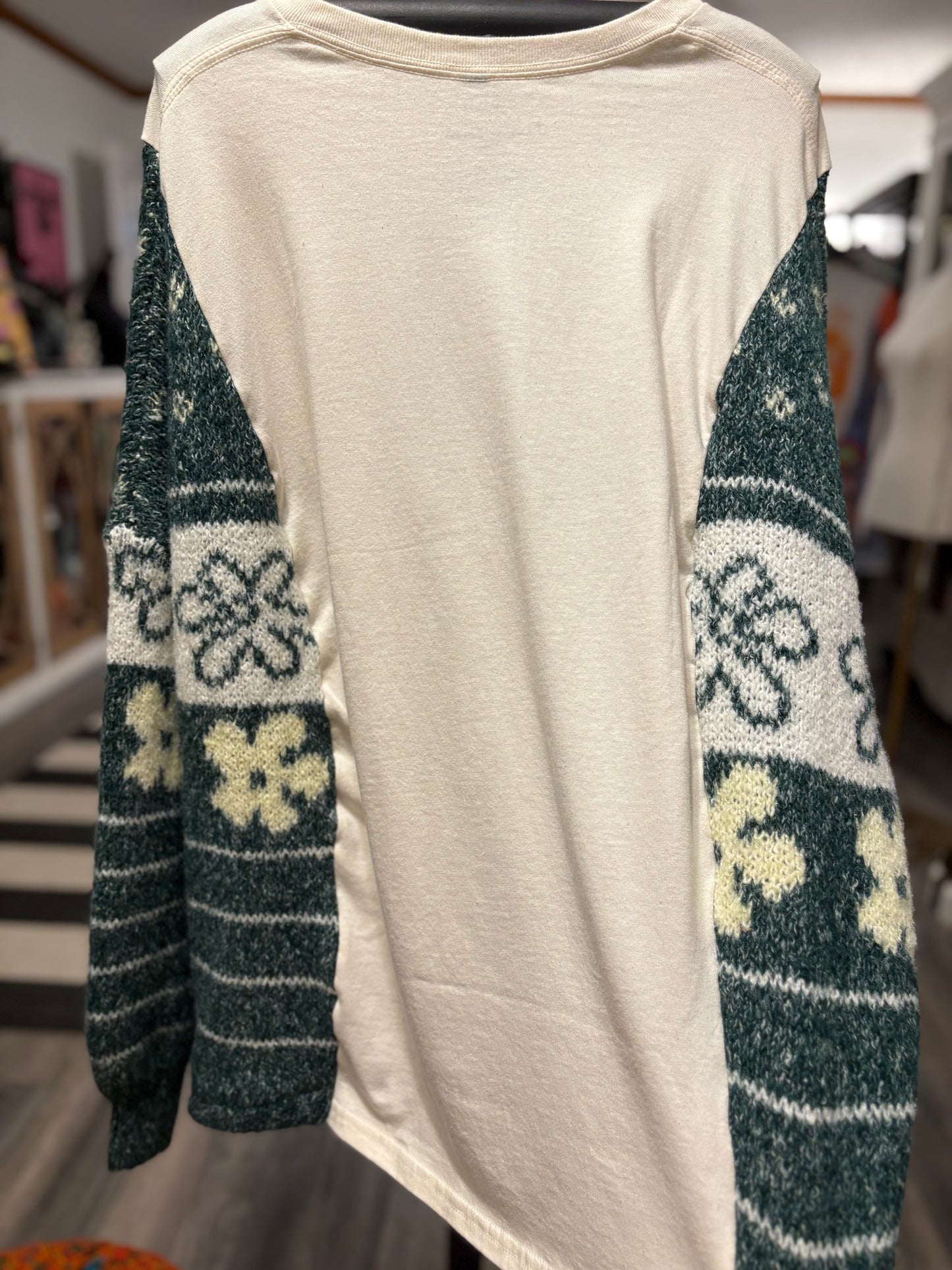 Frog and Toad Upcycled Drop Sleeve Sweater Tee One Size Fits a Large to 4X
