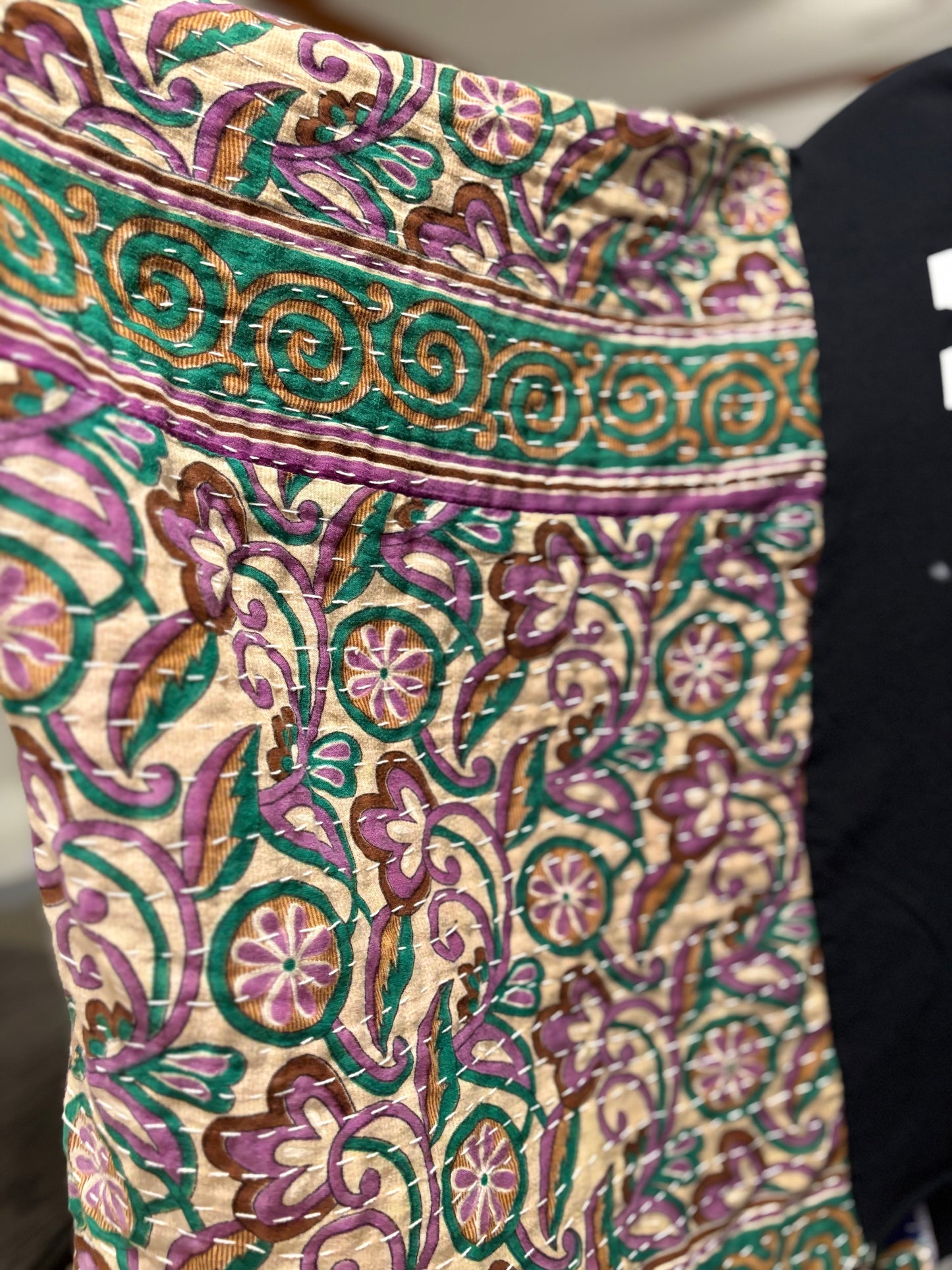 Guts and Grits Dolly Upcycled Vintage Kantha Poncho Tee One Size Fits a Small to XXL