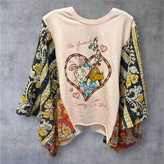 Cindy Lou Who Vintage Kantha Poncho Tee One Size Fits a Small to XXL
