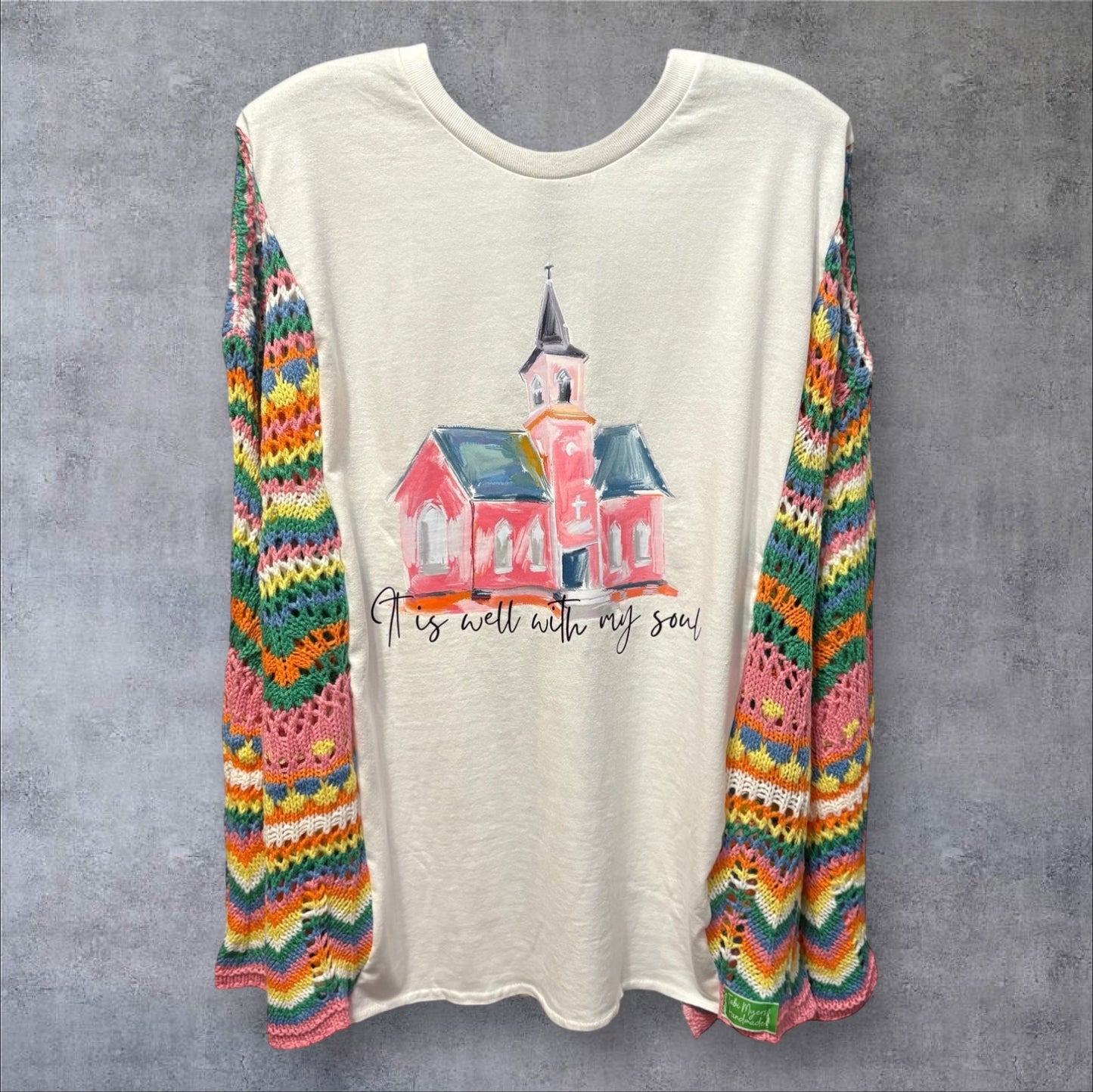 It Is Well Upcycled Drop Sleeve Sweater One Size Fits a Small to XXL