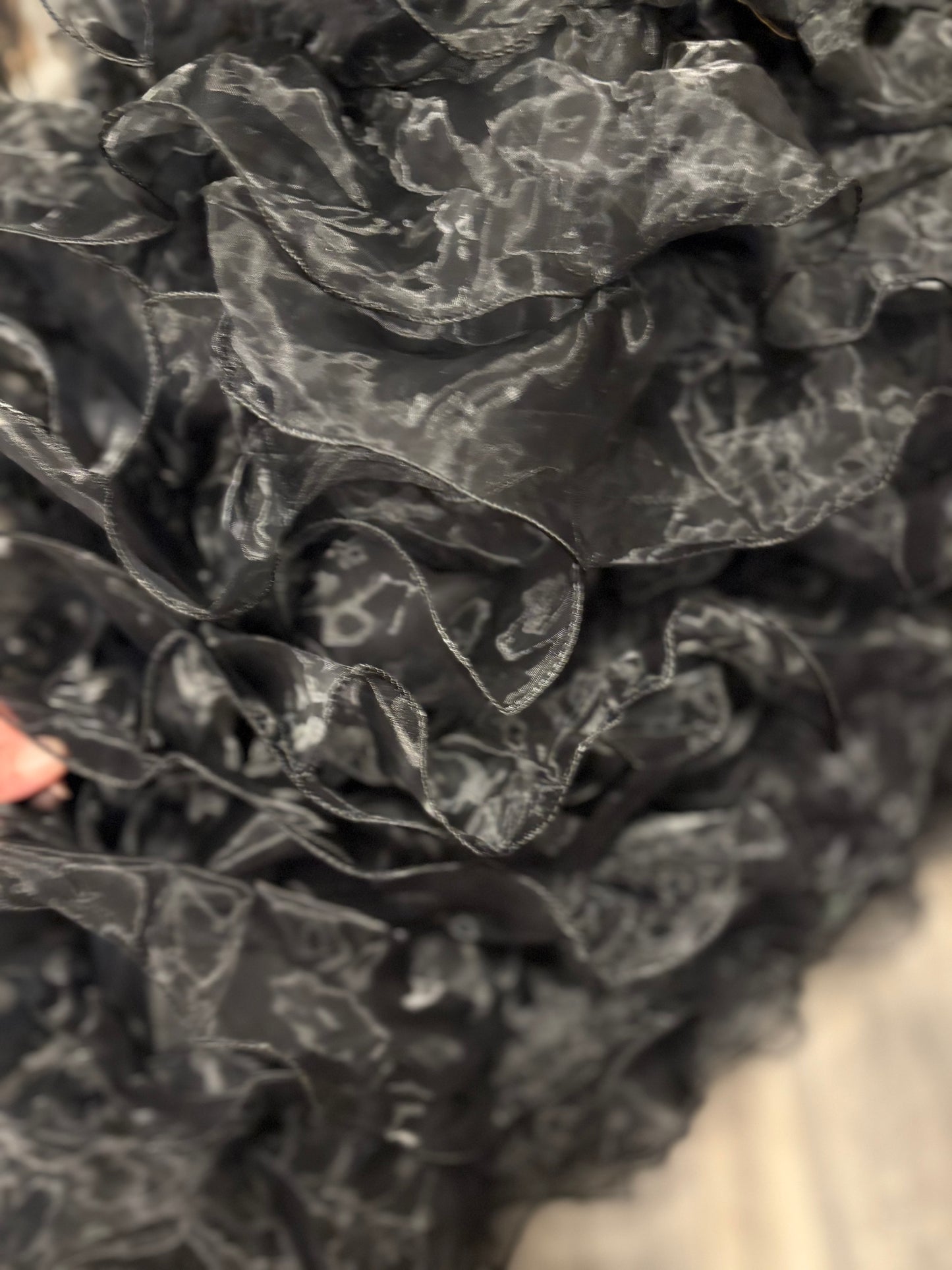 Onyx Crochet Ruffle Poof Dress  One Size Fits a Small to XXL