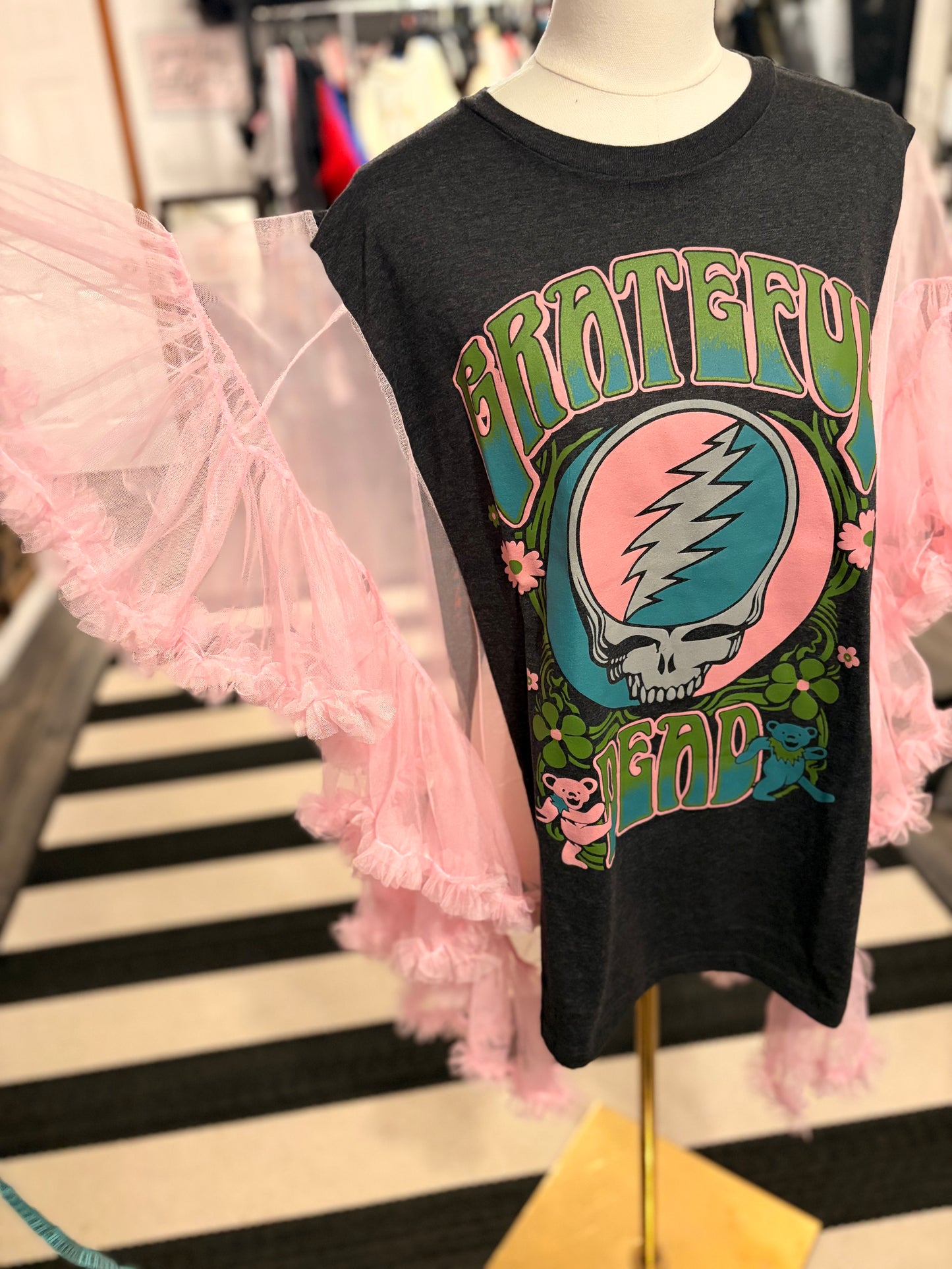 Dead Pink Upcycled Rockstar Poncho One Size Fits a Small to XL