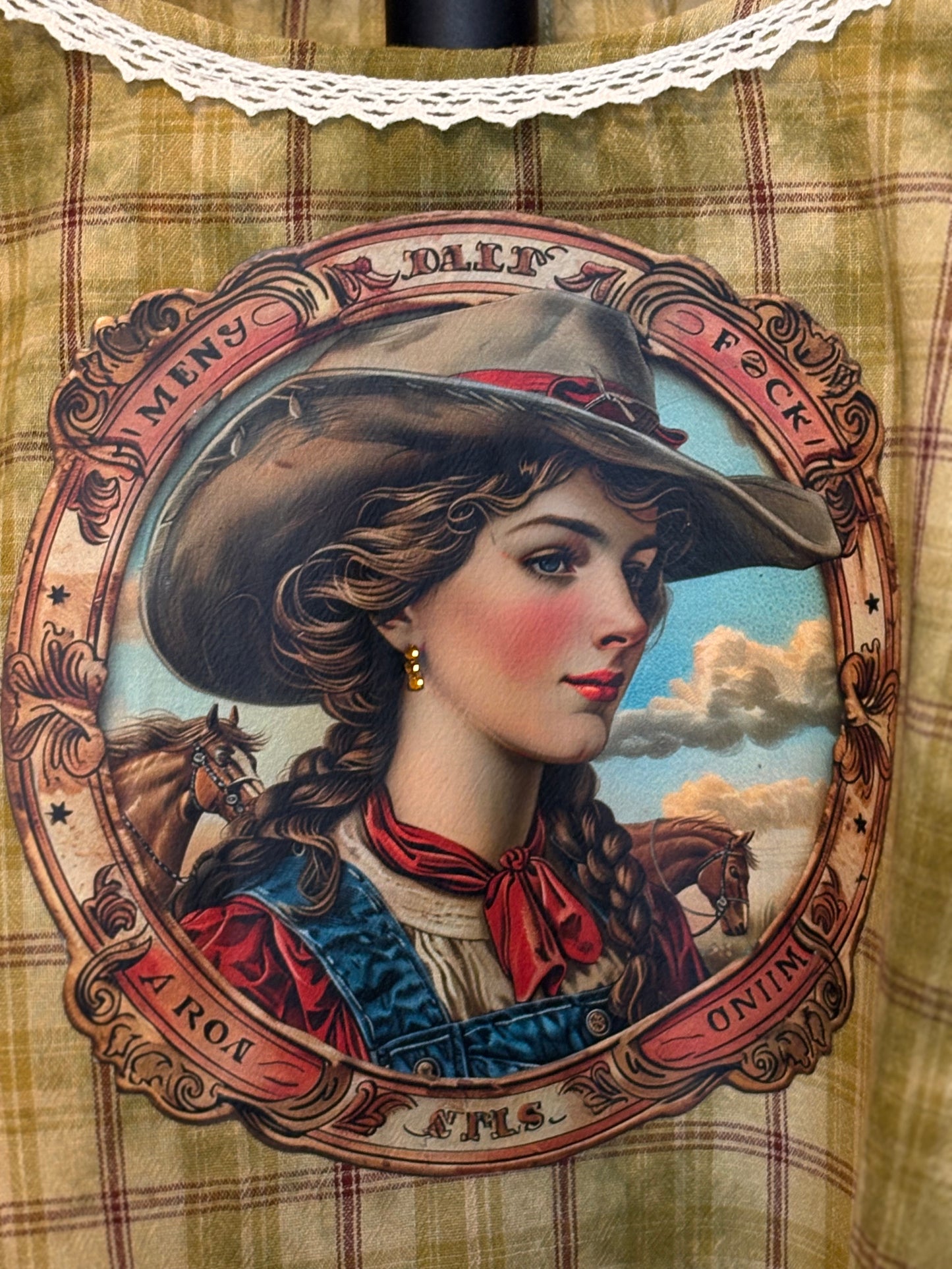 Country Life Upcycled Ruffle Plaid Top OVERSIZED Fits a 2-3X