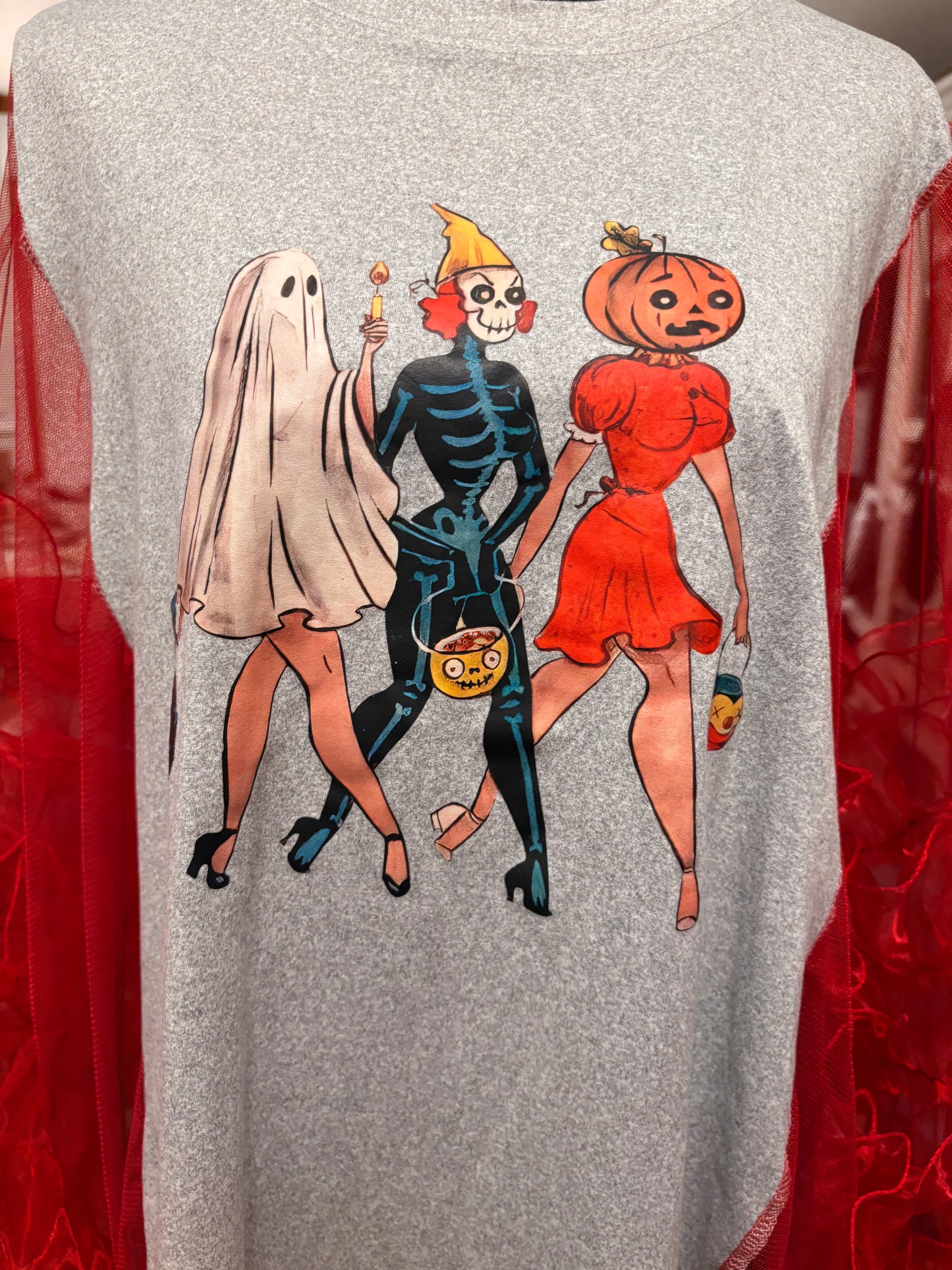Ghouls Night Out Rockstar Ruffle Top One Size Fits a Small to XXL