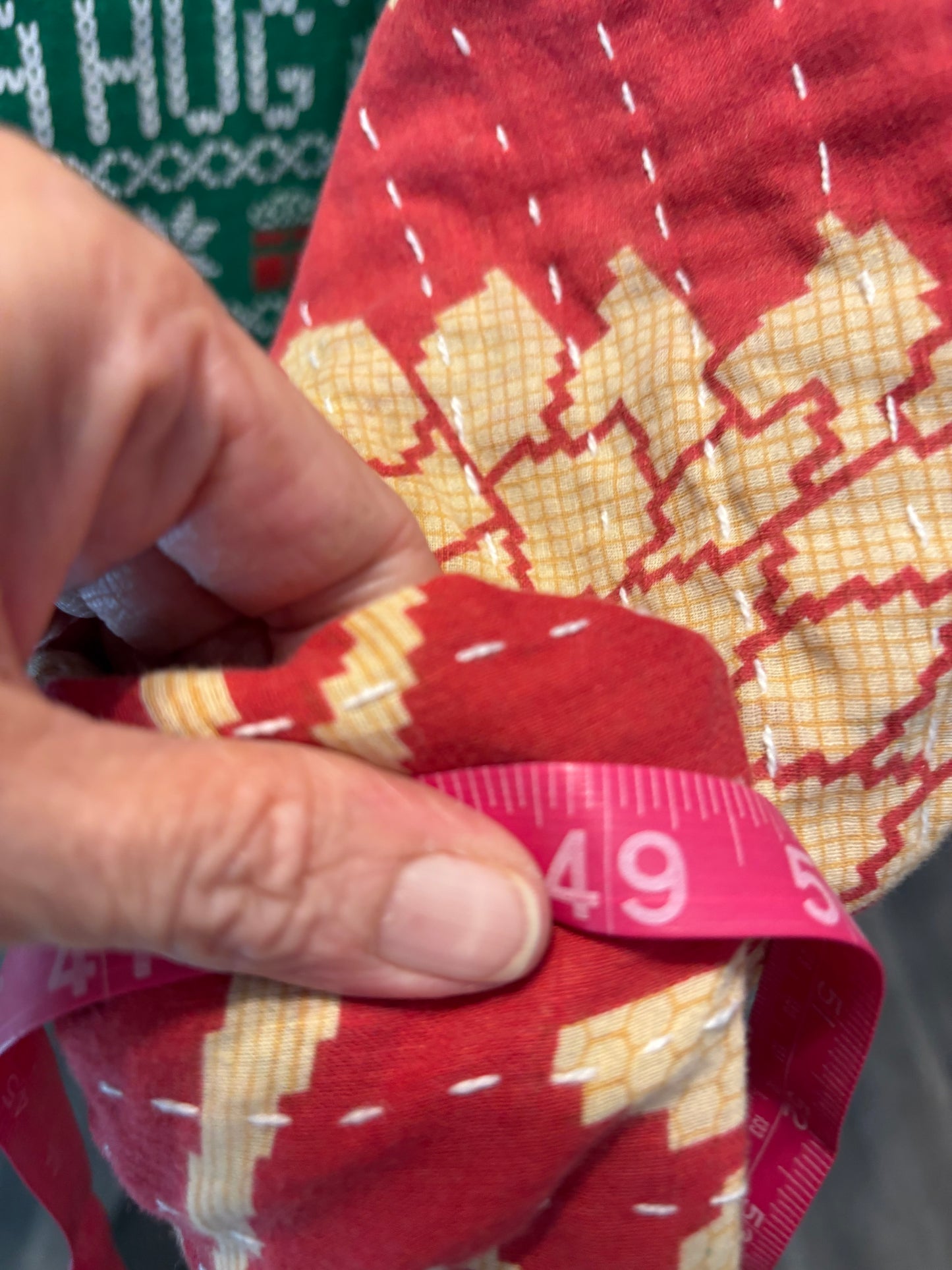 Does Somebody Need A Hug Upcycled Vintage Kantha Poncho Tee Fits A Size Small to XXL