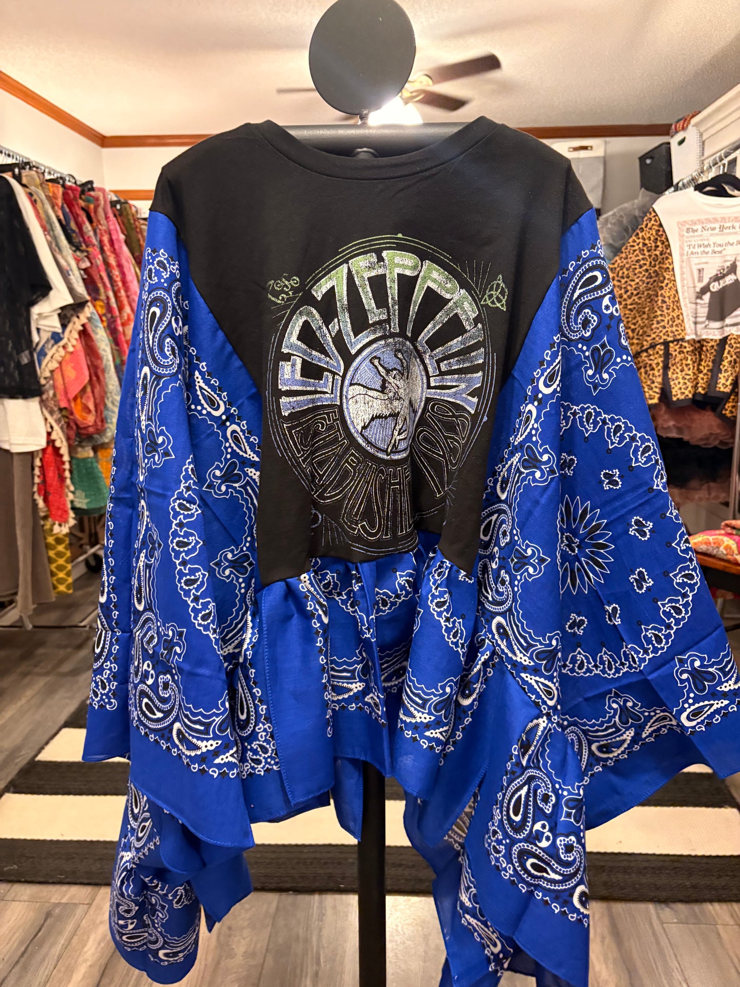 Zeppelin ‘88 Bandana Ruffle Top One Size Fits a Small to 3X