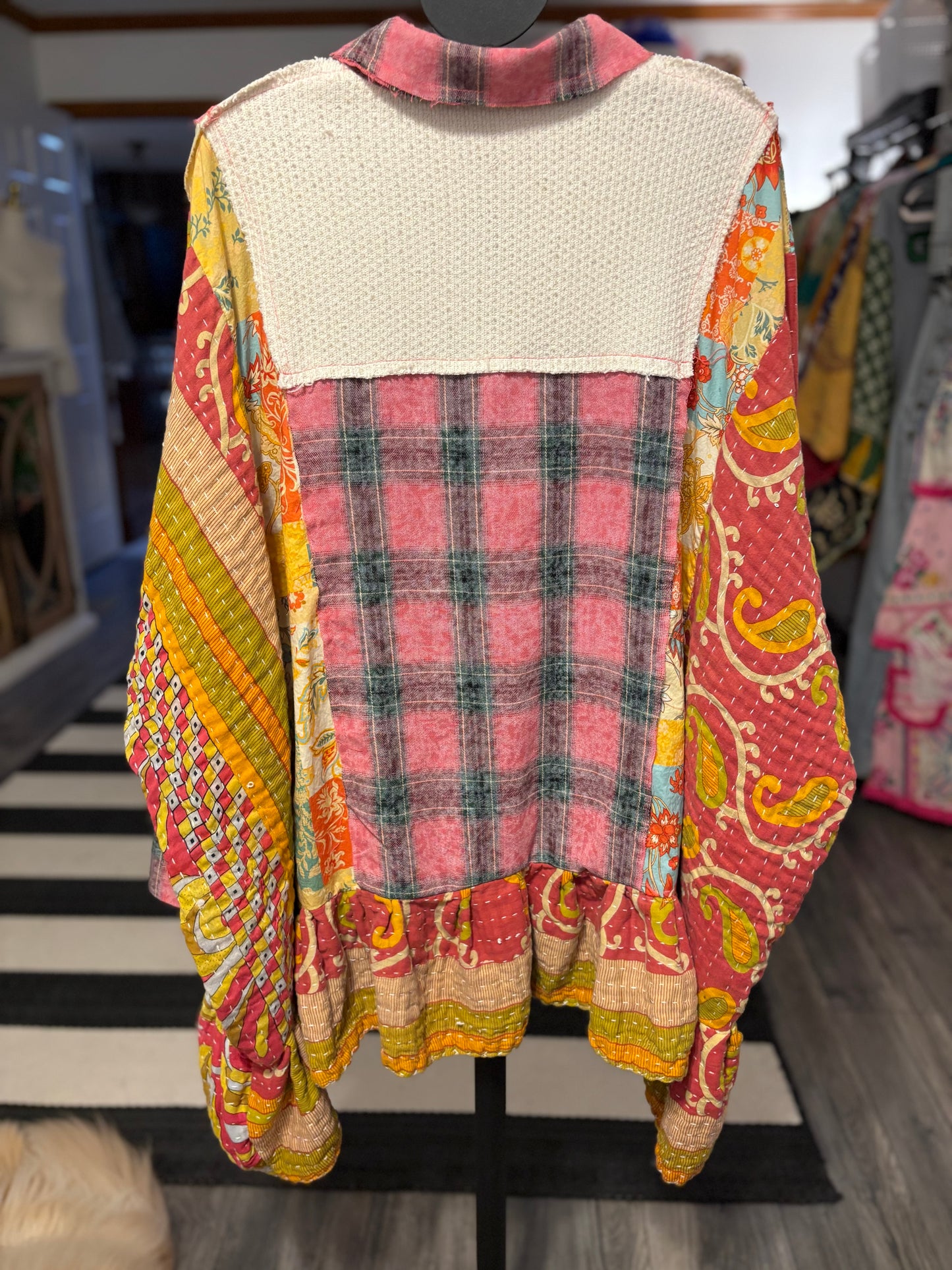 Abby Upcycled Vintage Kantha Dress/Long Shirt One Size Fits Most