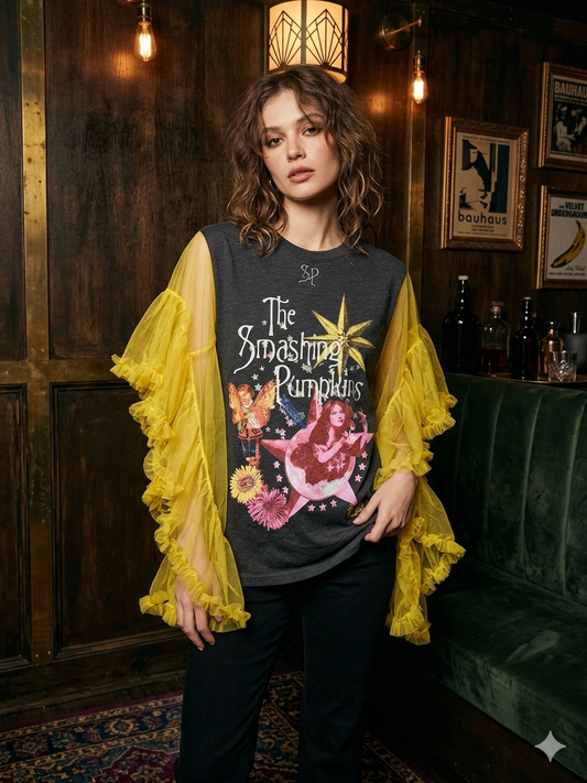 Smashing Pumpkins Upcycled Rockstar Poncho One Size Fits a Small to XL