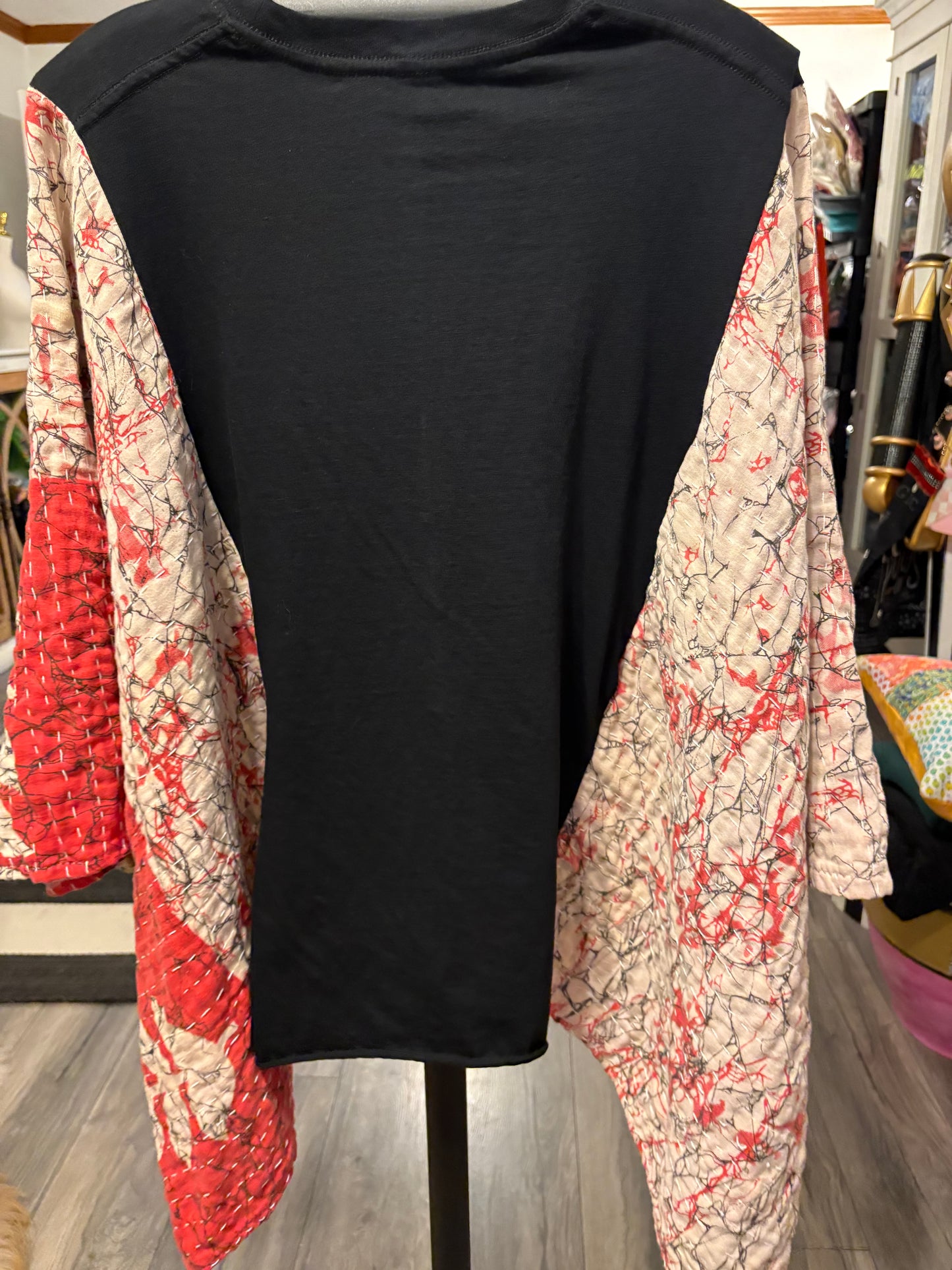 Red Hot Chili Peppers Upcycled Vintage Kantha Poncho Tee Fits A Size Small to 3X