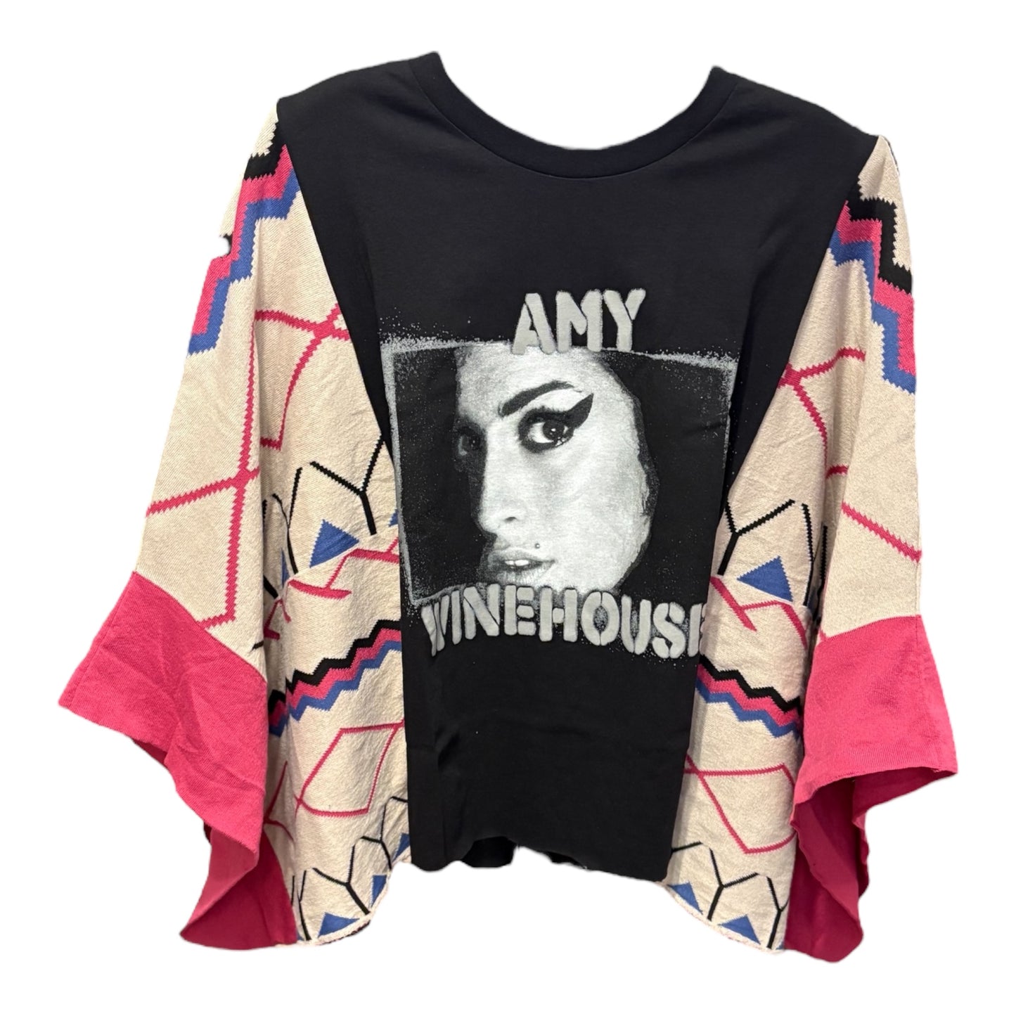 Amy Winehouse Upcycled Drop Sleeve Poncho One Size Fits a Small to XL