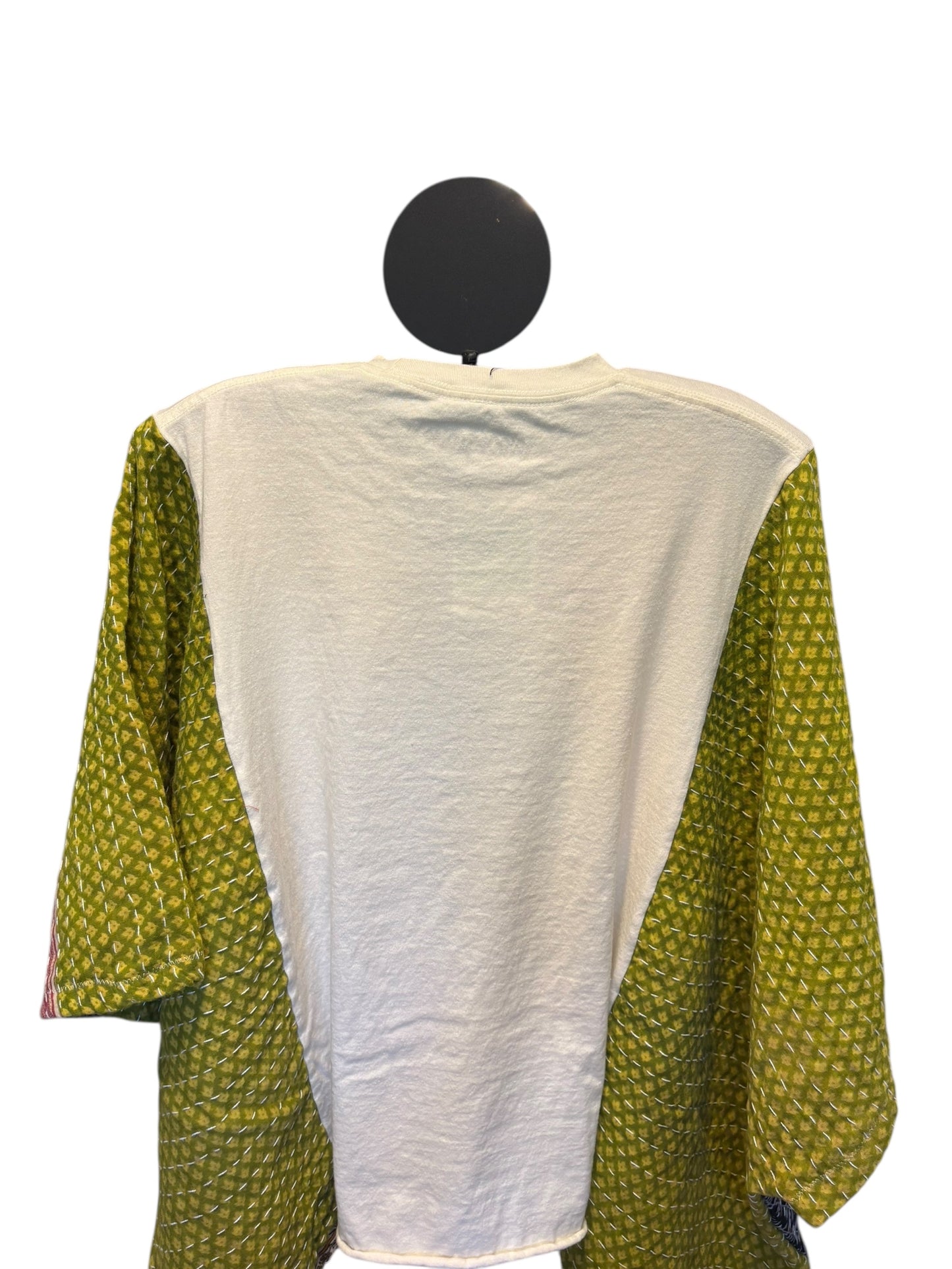 Woodstock Upcycled Vintage Kantha Poncho Tee Fits A Small to XL